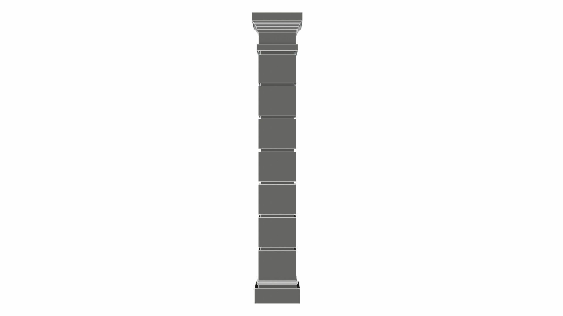 Column stone with square base Low-poly 3D model_7
