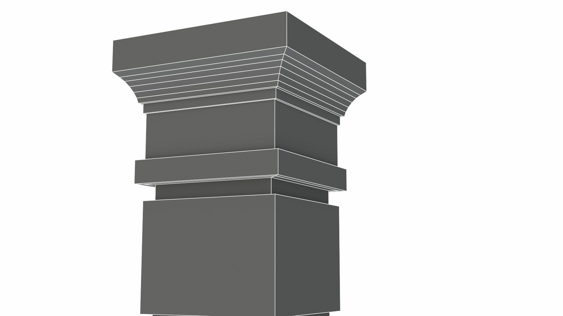 Column stone with square base Low-poly 3D model_9