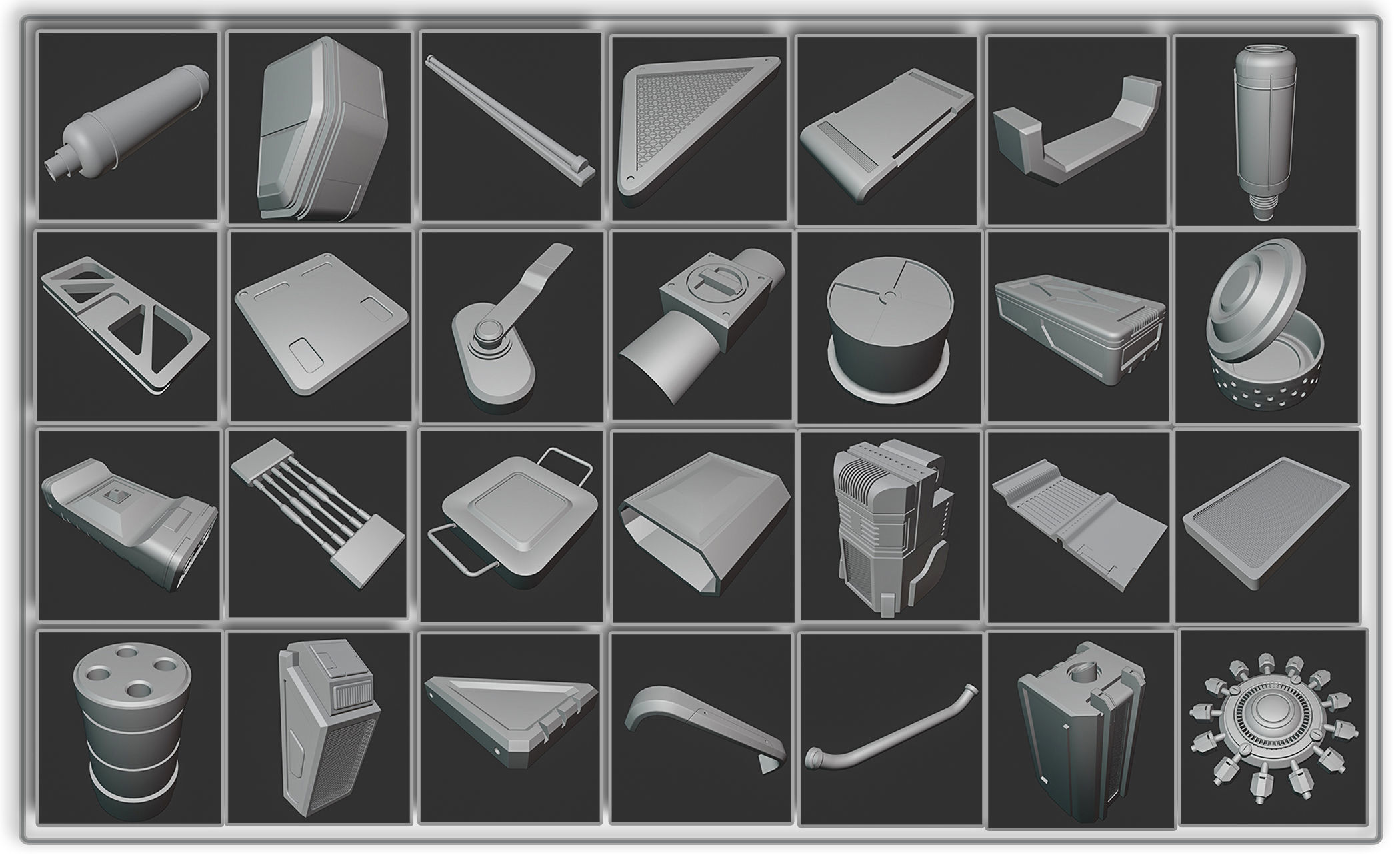 200 SCI-FI SPACE STATION KITBASH VOL 01 3D model_3