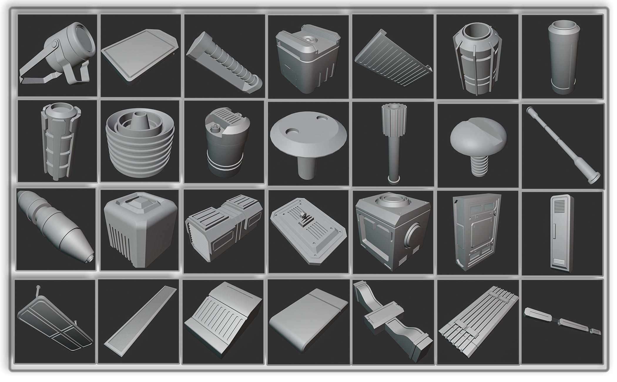 200 SCI-FI SPACE STATION KITBASH VOL 01 3D model_4