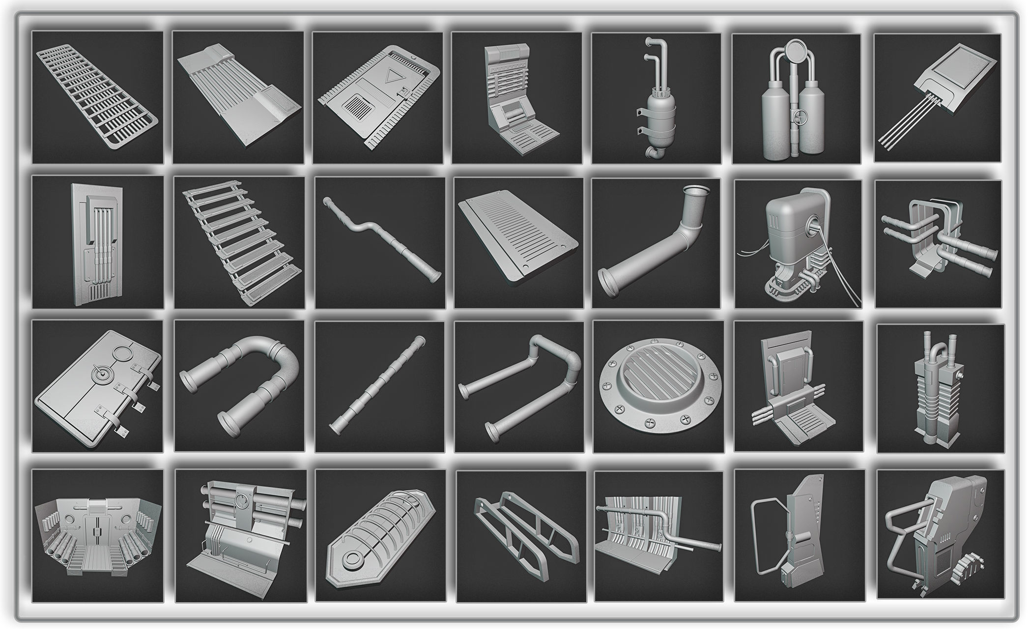 200 SCI-FI SPACE STATION KITBASH VOL 01 3D model_1