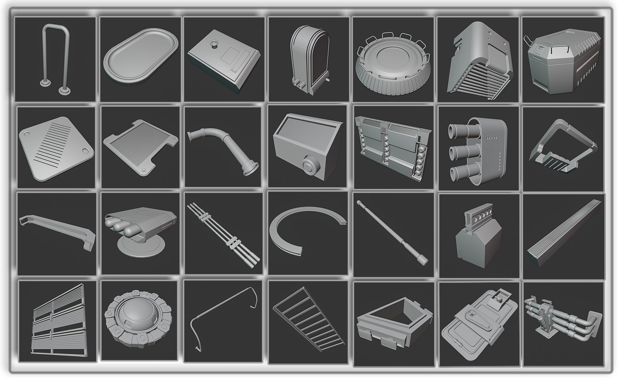 200 SCI-FI SPACE STATION KITBASH VOL 01 3D model_8
