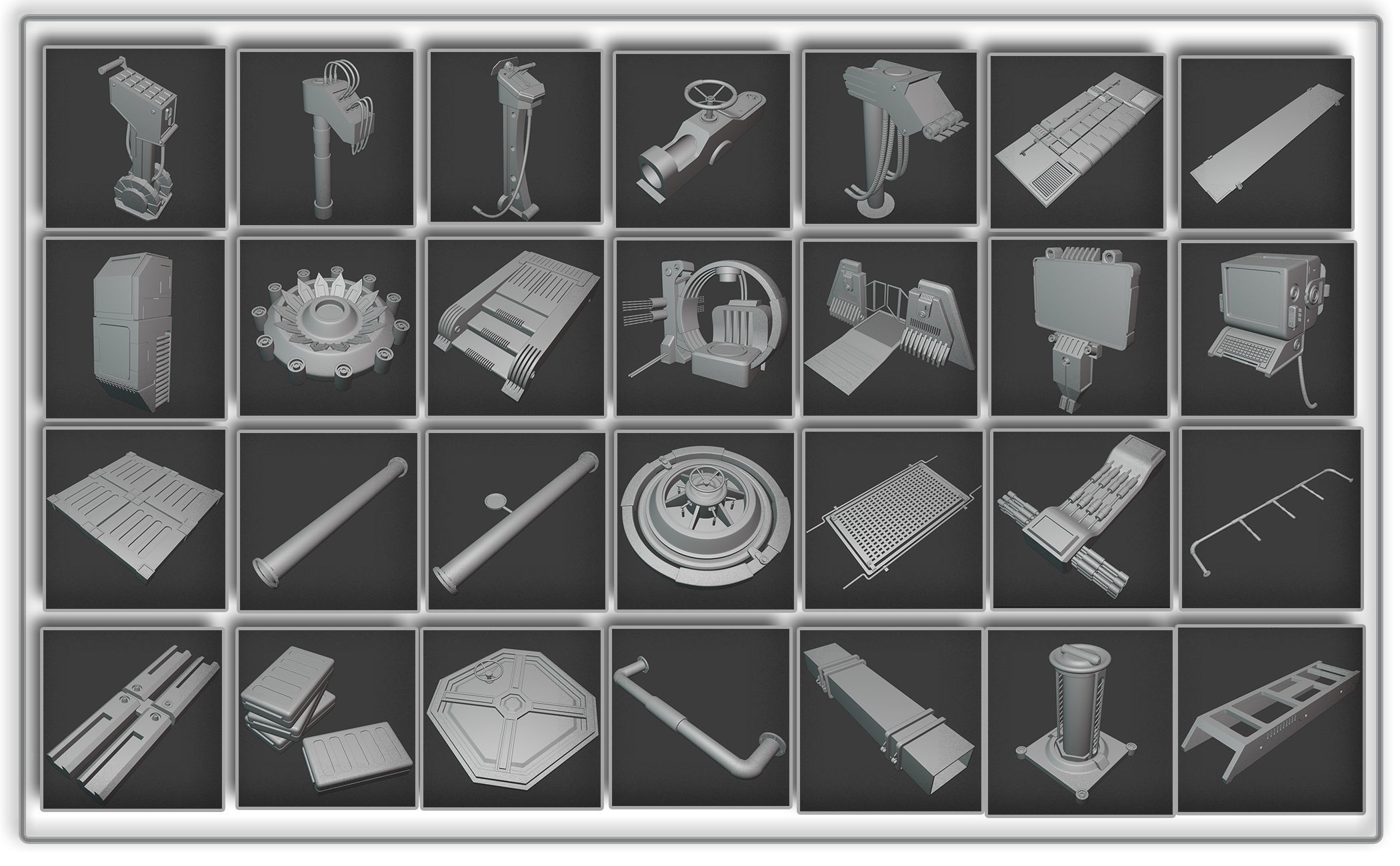 200 SCI-FI SPACE STATION KITBASH VOL 01 3D model_6