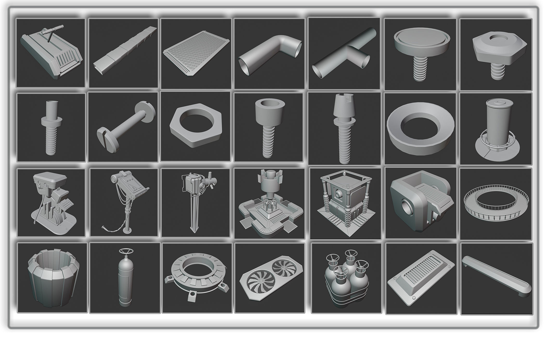 200 SCI-FI SPACE STATION KITBASH VOL 01 3D model_7