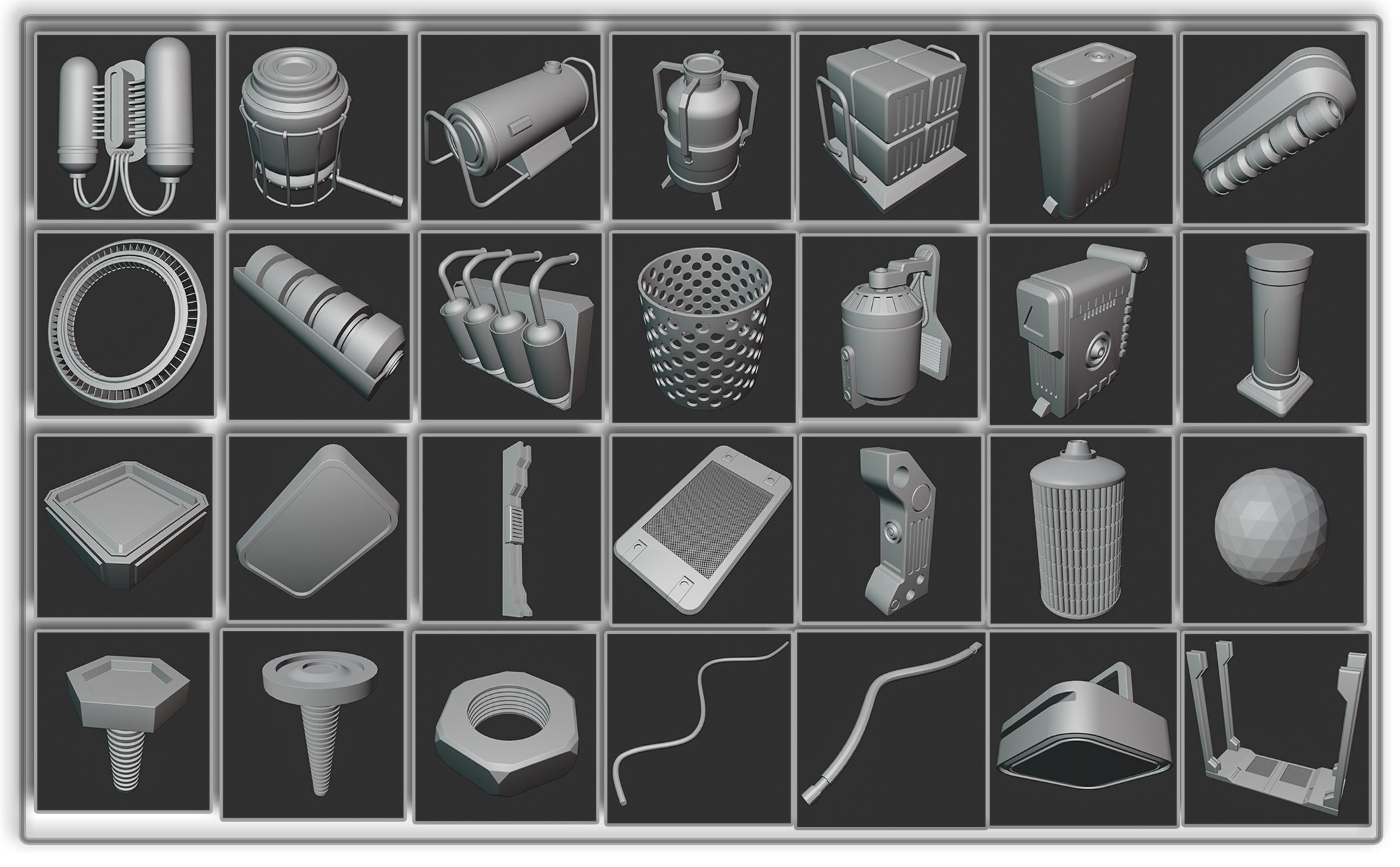 200 SCI-FI SPACE STATION KITBASH VOL 01 3D model_2