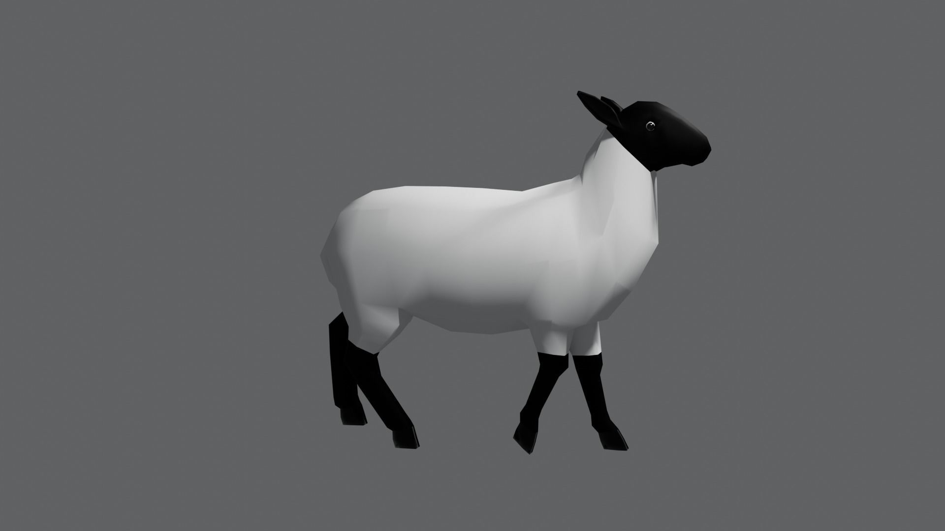 Low Poly Rigged Sheep 3D Model Low-poly 3D model_1