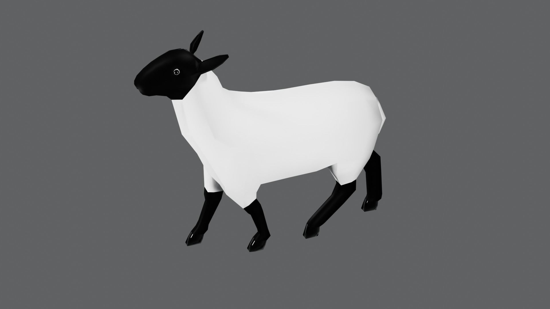 Low Poly Rigged Sheep 3D Model Low-poly 3D model_3