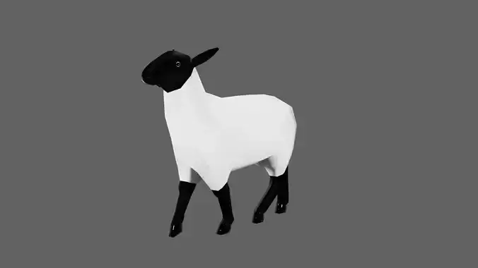 Low Poly Rigged Sheep 3D Model