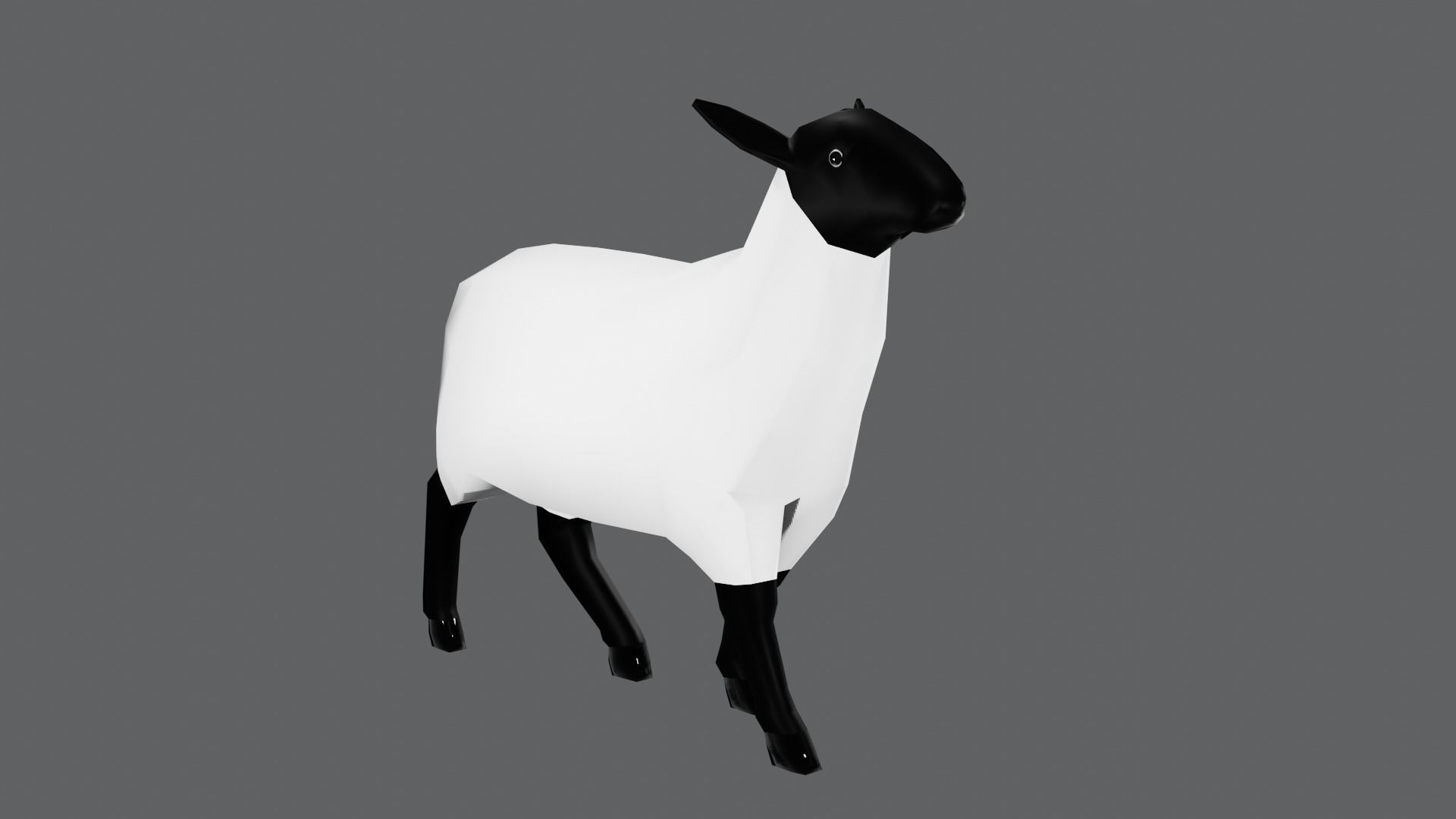 Low Poly Rigged Sheep 3D Model Low-poly 3D model_2