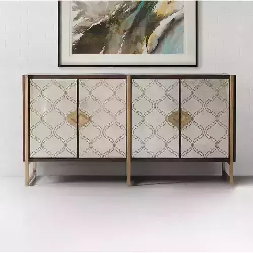 Dark Wood Melange Classic Credenza 3D model