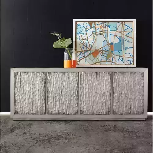 Silver Melange Pine Wood Credenza