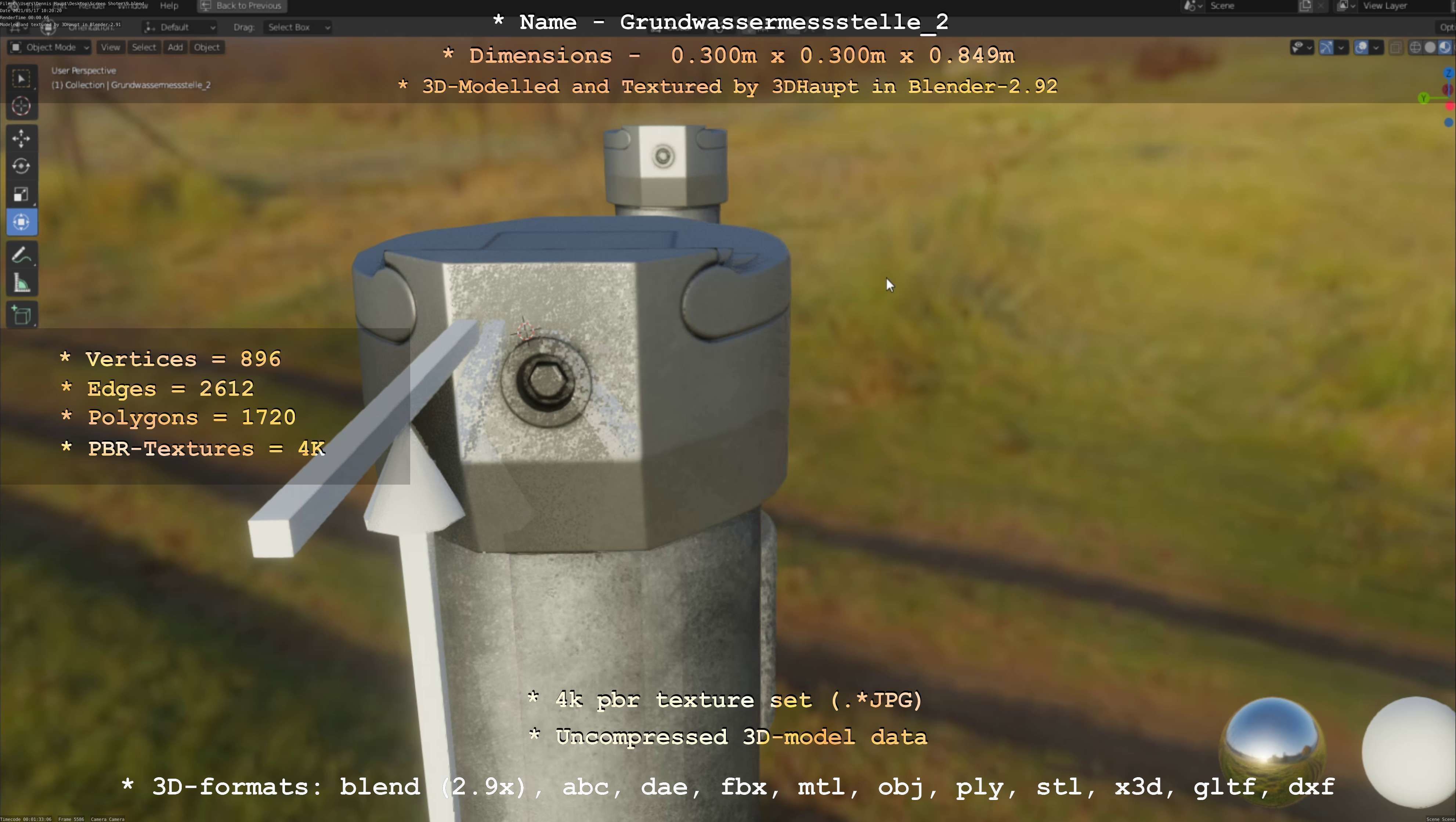 Groundwater monitoring wells version 2 3D Model Collection_94