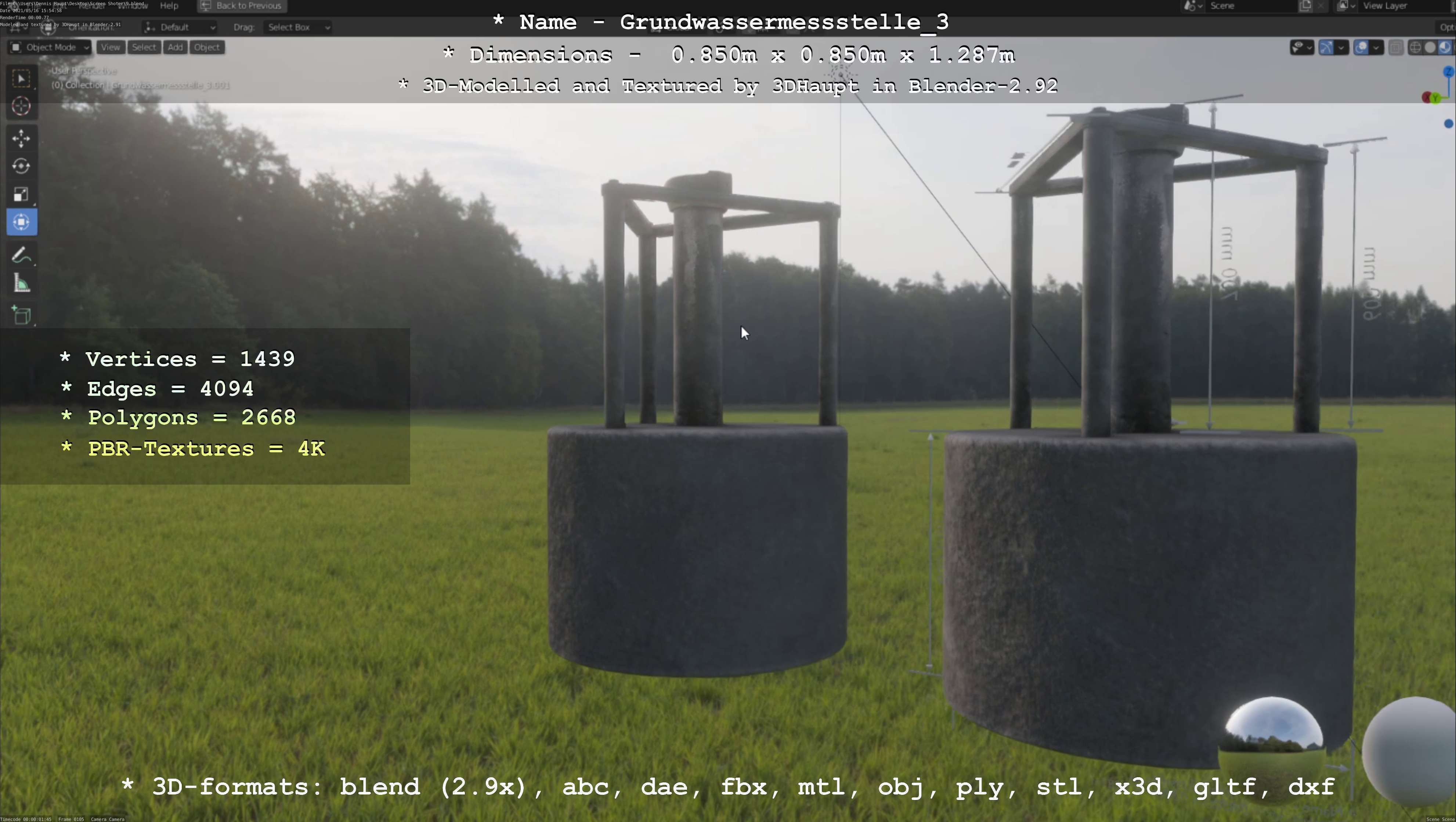 Groundwater monitoring wells version 2 3D Model Collection_19