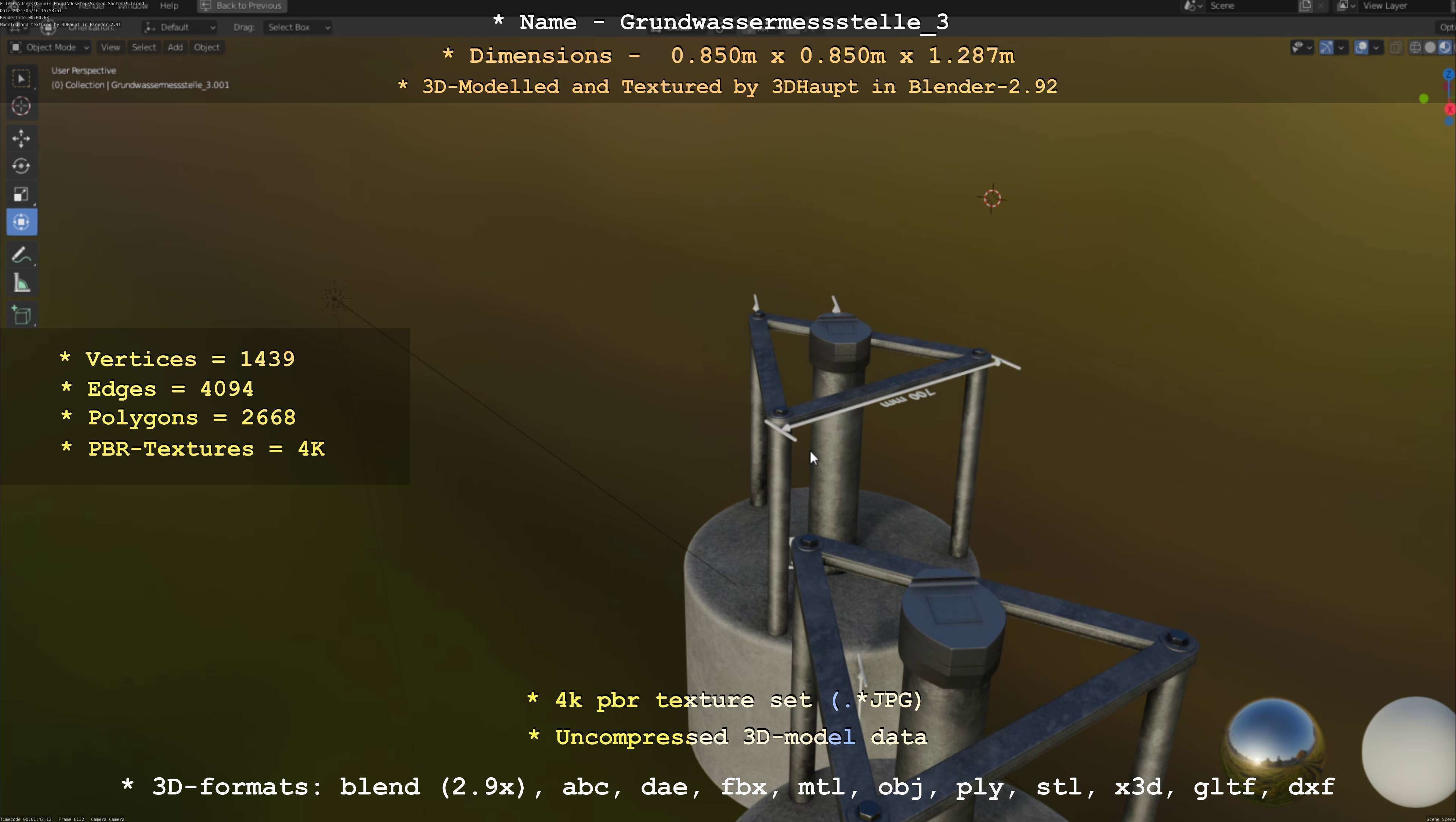 Groundwater monitoring wells version 2 3D Model Collection_44