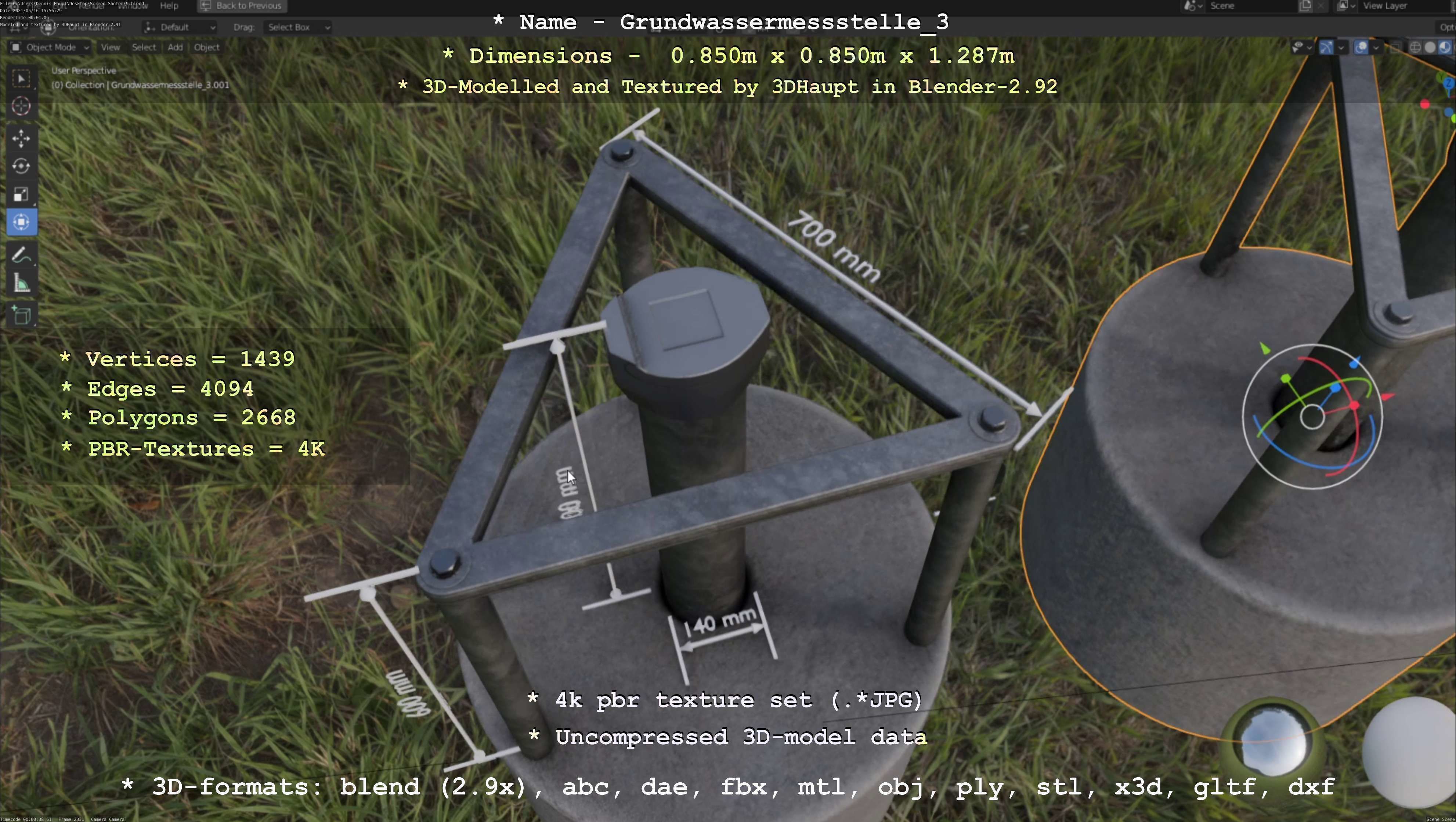 Groundwater monitoring wells version 2 3D Model Collection_29