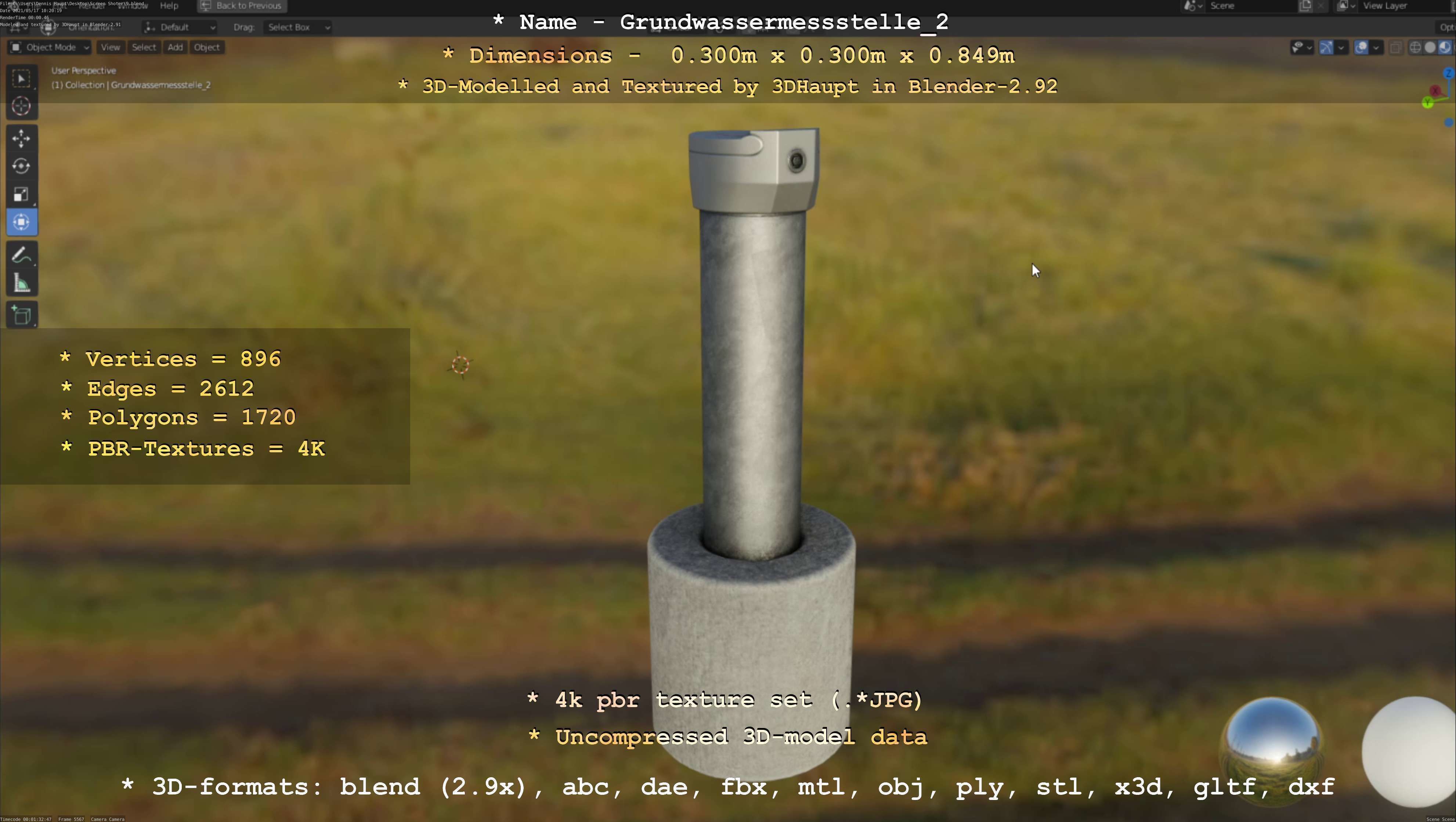 Groundwater monitoring wells version 2 3D Model Collection_56
