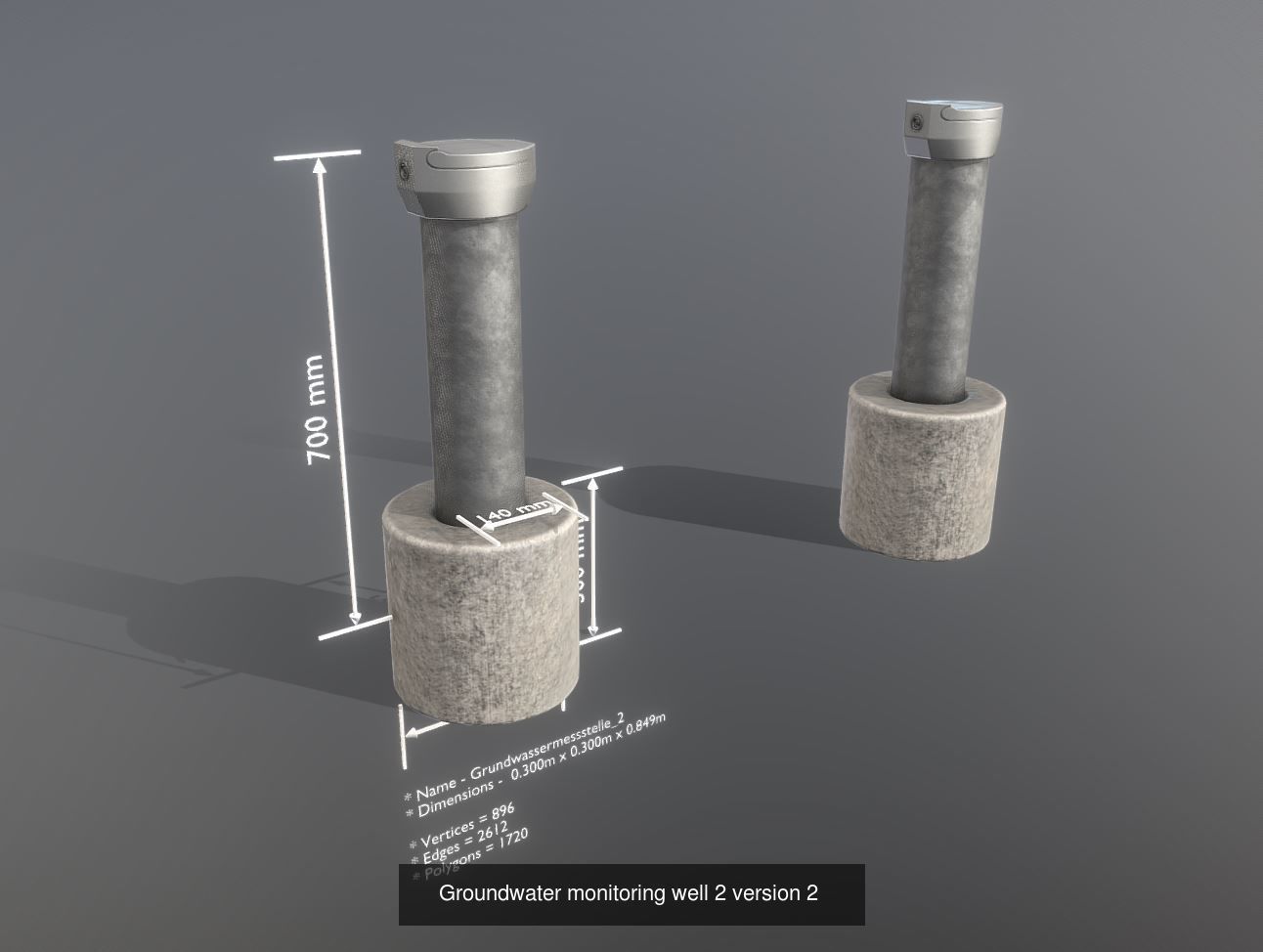 Groundwater monitoring wells version 2 3D Model Collection_7