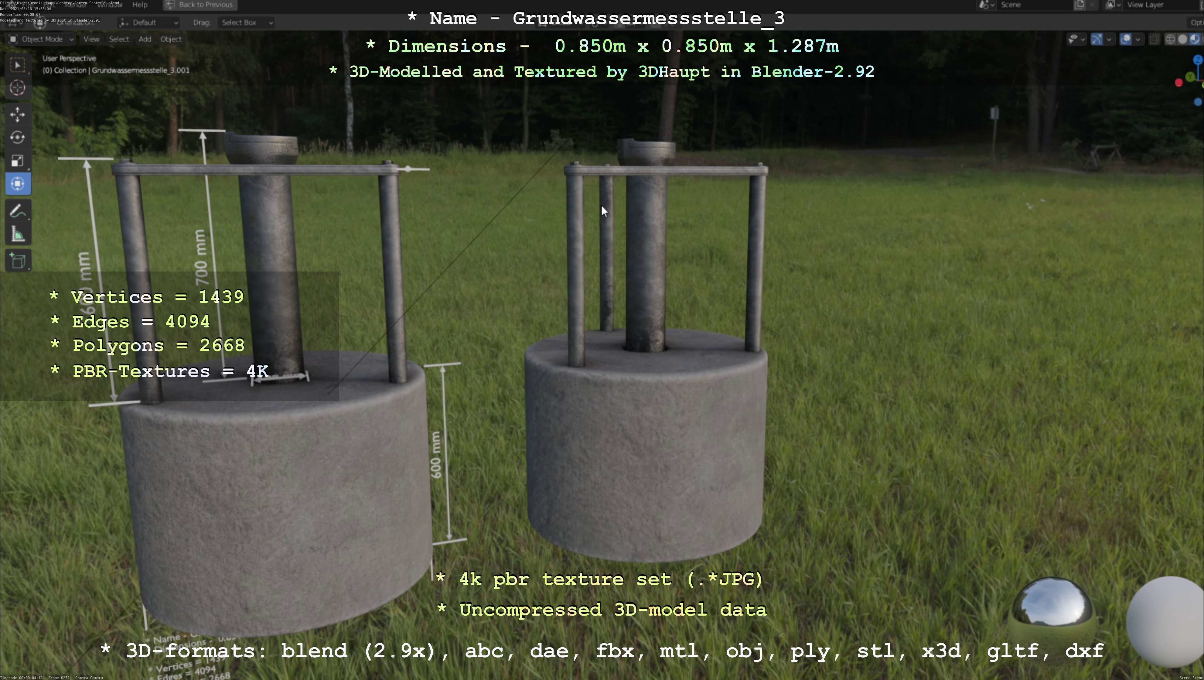 Groundwater monitoring wells version 2 3D Model Collection_32