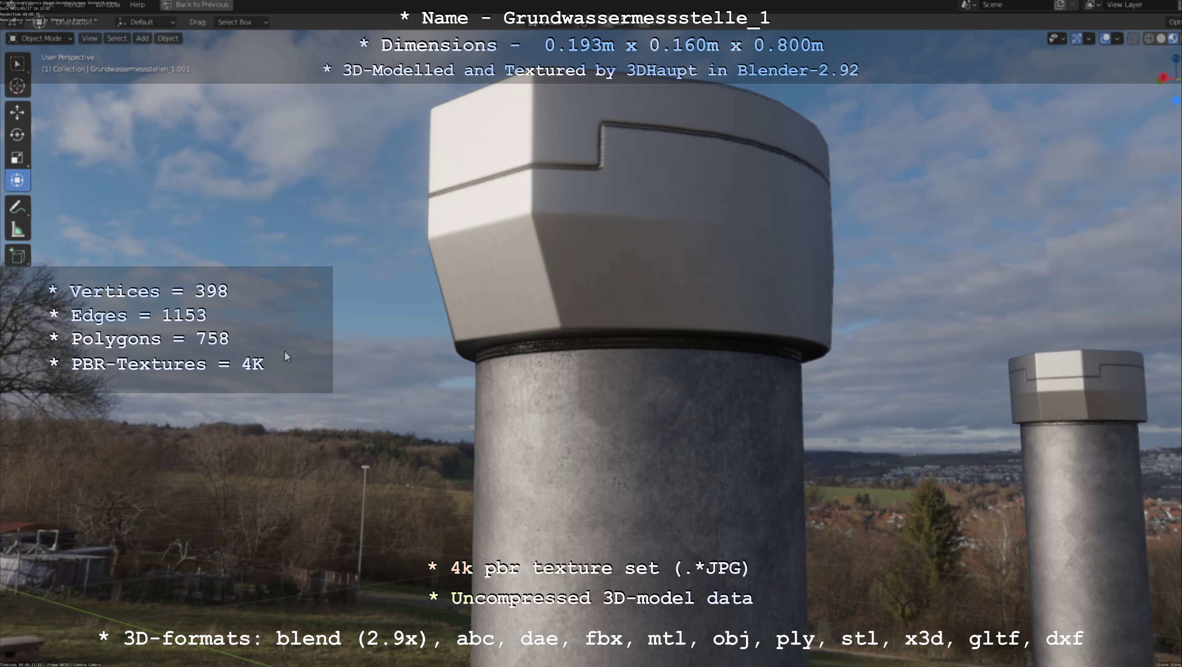 Groundwater monitoring wells version 2 3D Model Collection_119