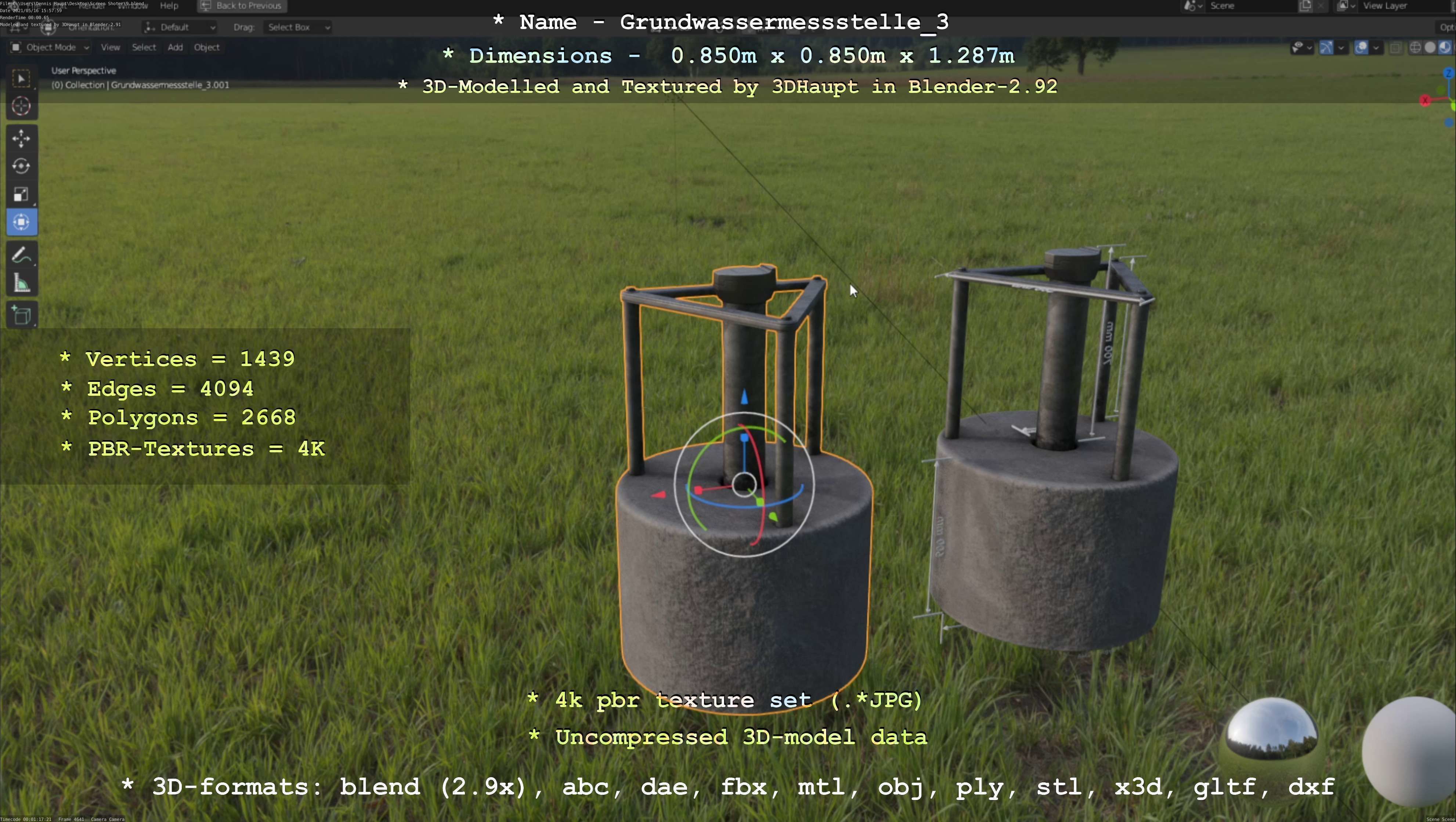 Groundwater monitoring wells version 2 3D Model Collection_36