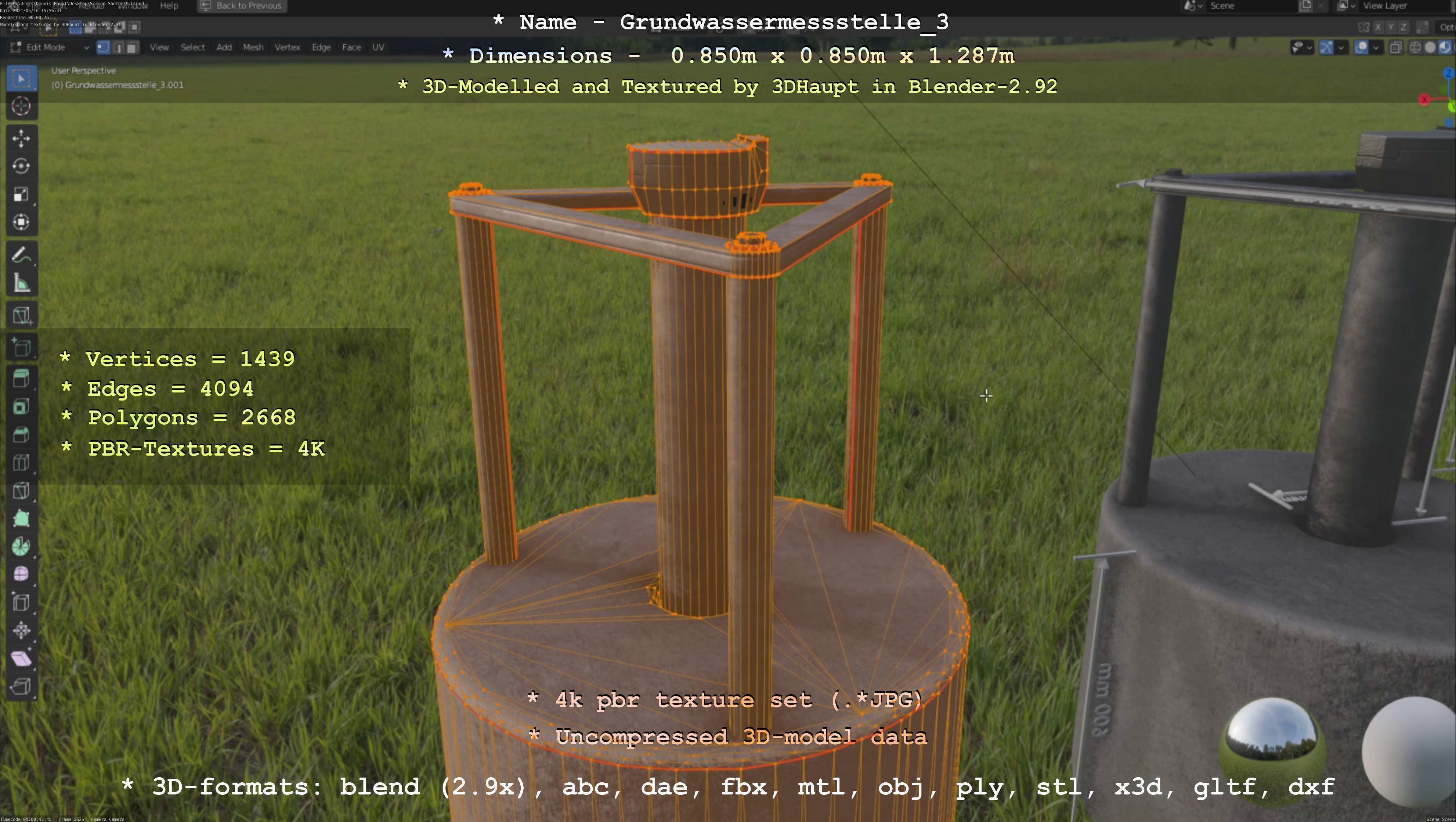 Groundwater monitoring wells version 2 3D Model Collection_28