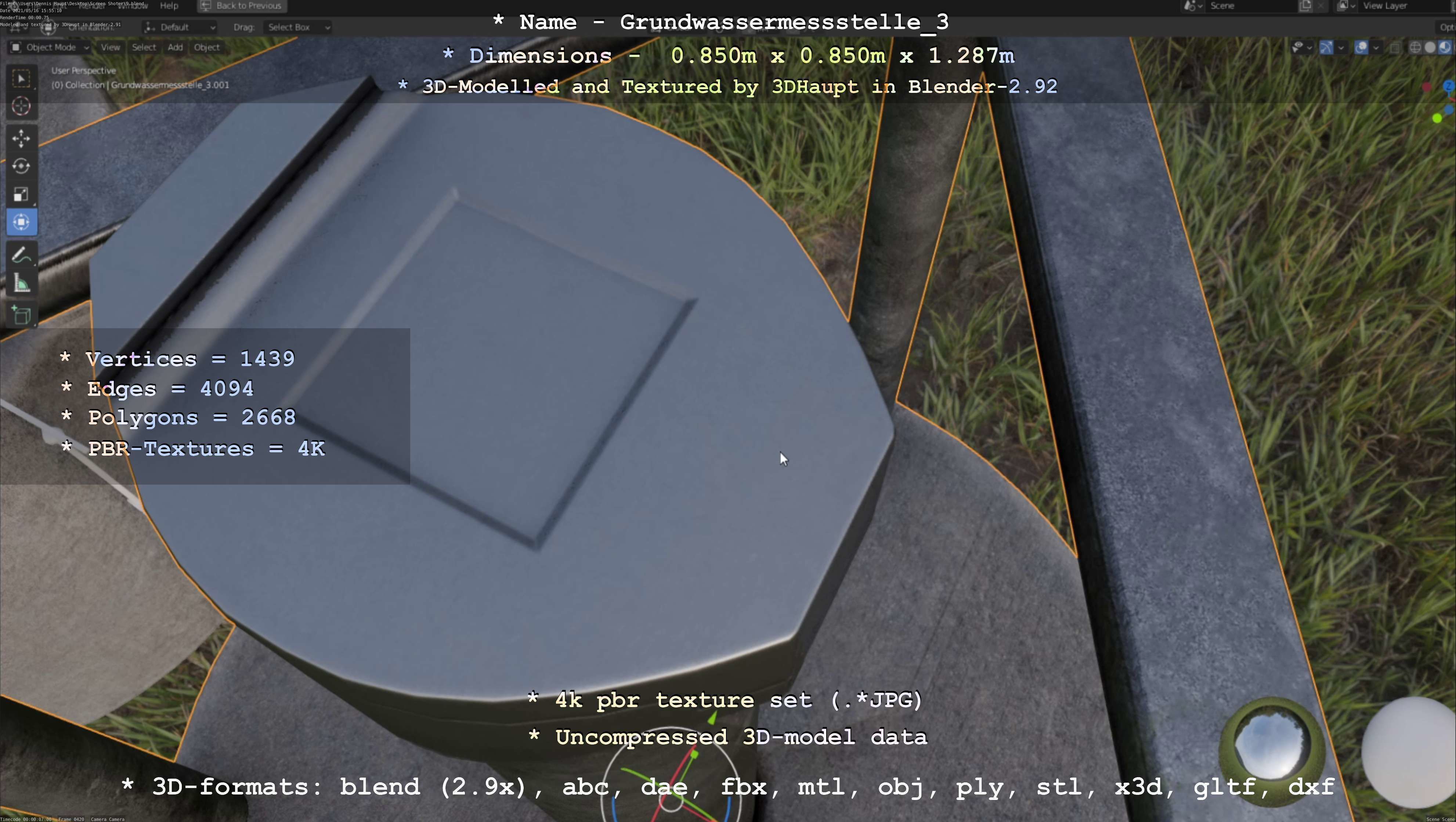 Groundwater monitoring wells version 2 3D Model Collection_23