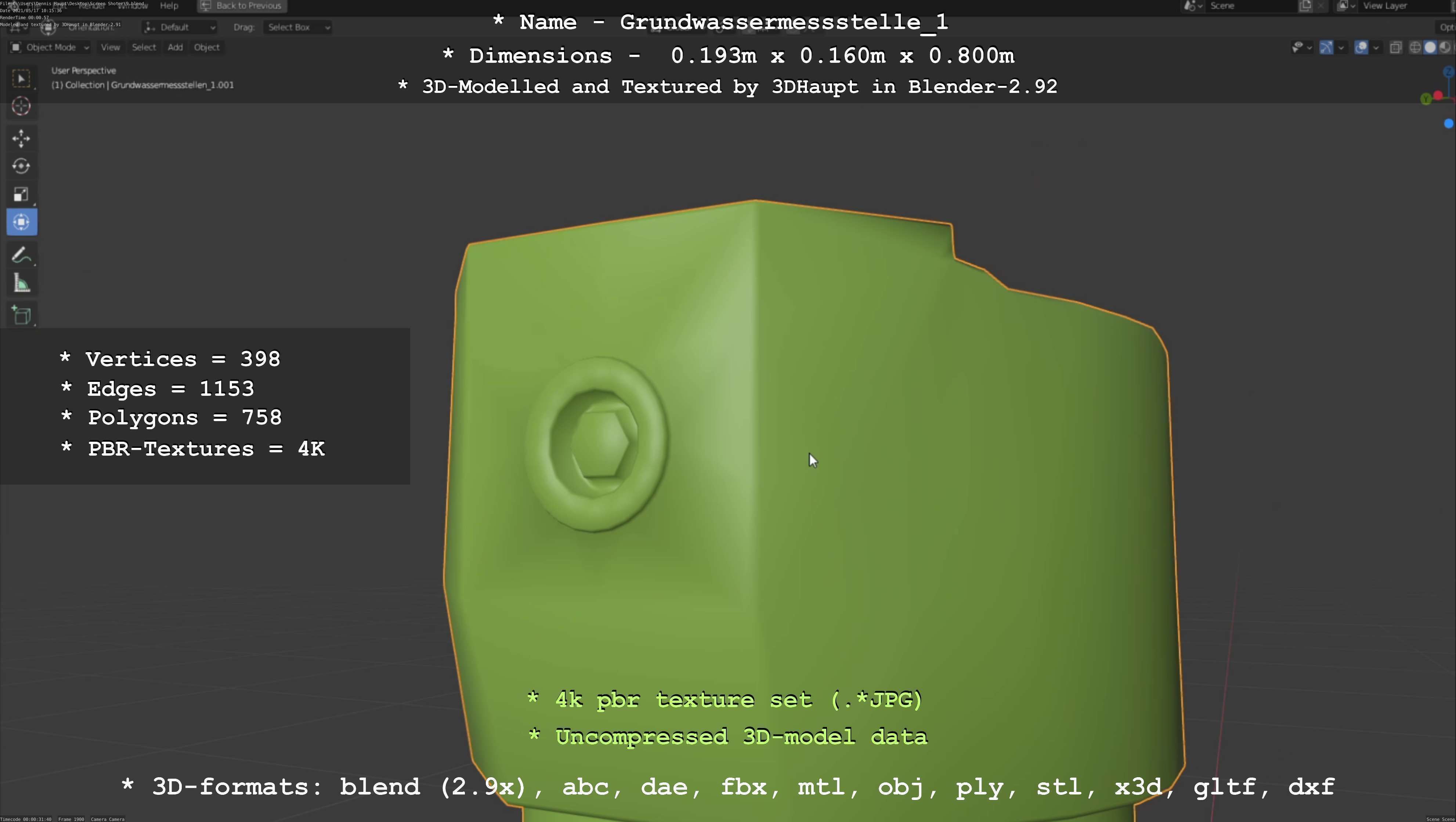 Groundwater monitoring wells version 2 3D Model Collection_67