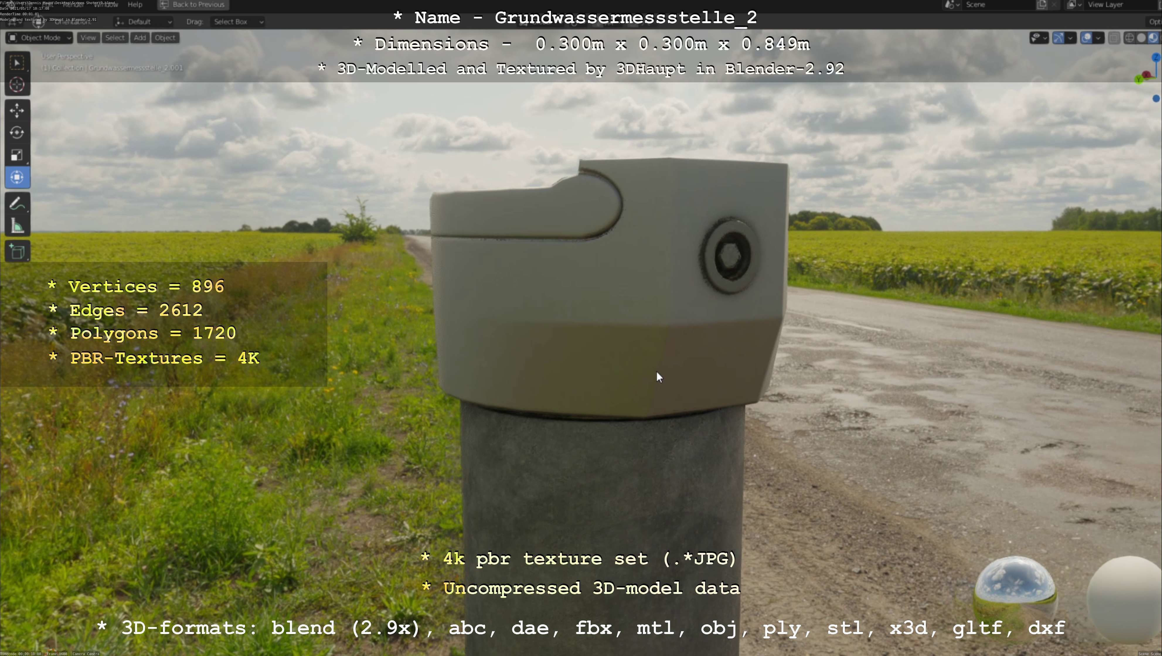 Groundwater monitoring wells version 2 3D Model Collection_113