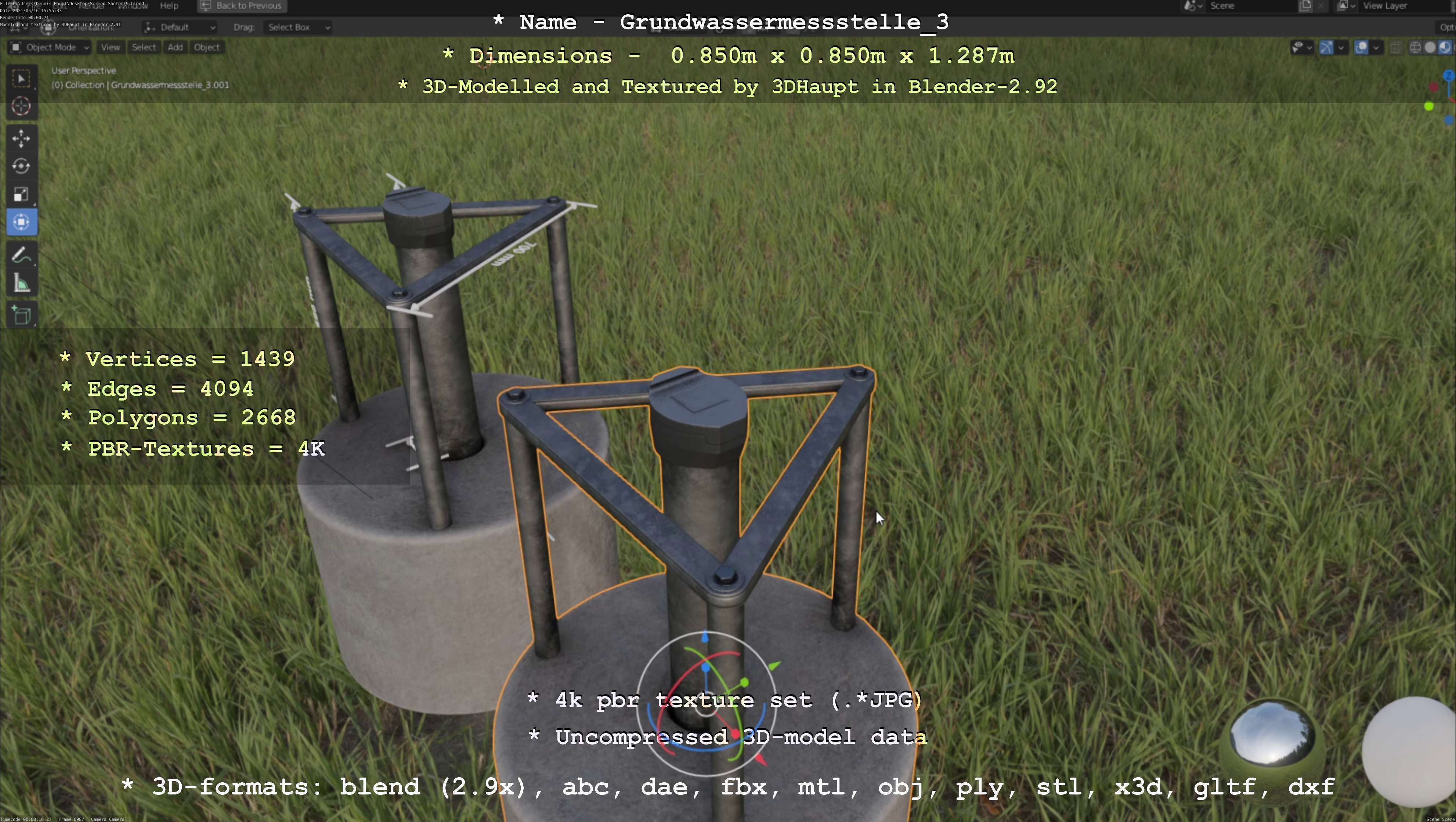Groundwater monitoring wells version 2 3D Model Collection_41