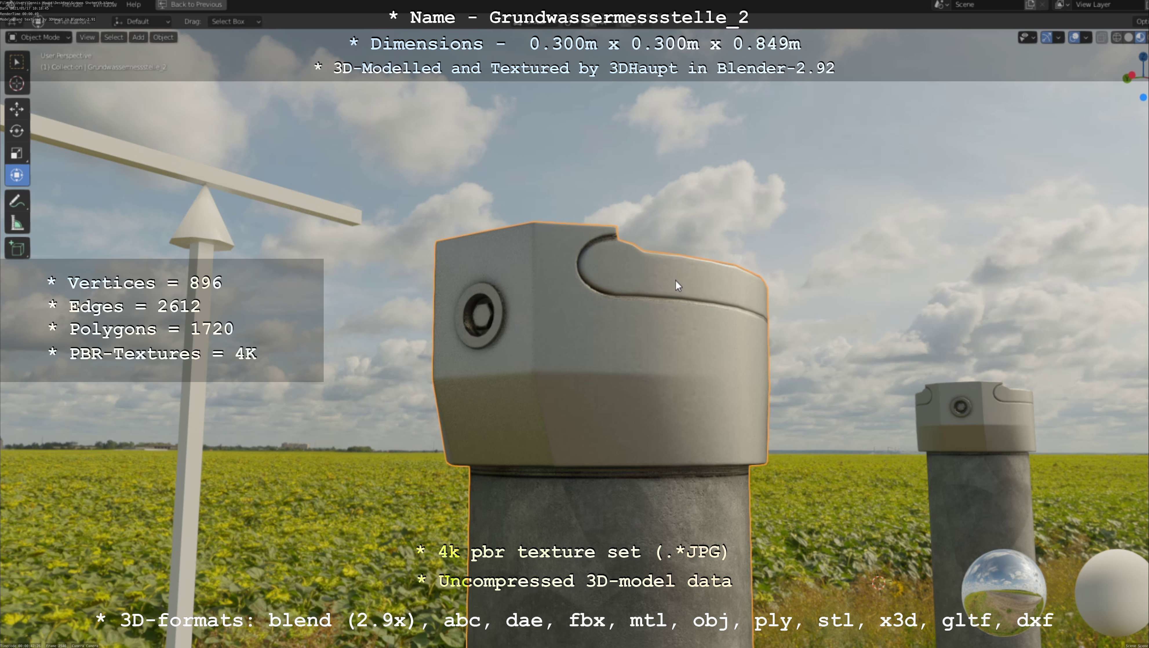 Groundwater monitoring wells version 2 3D Model Collection_95