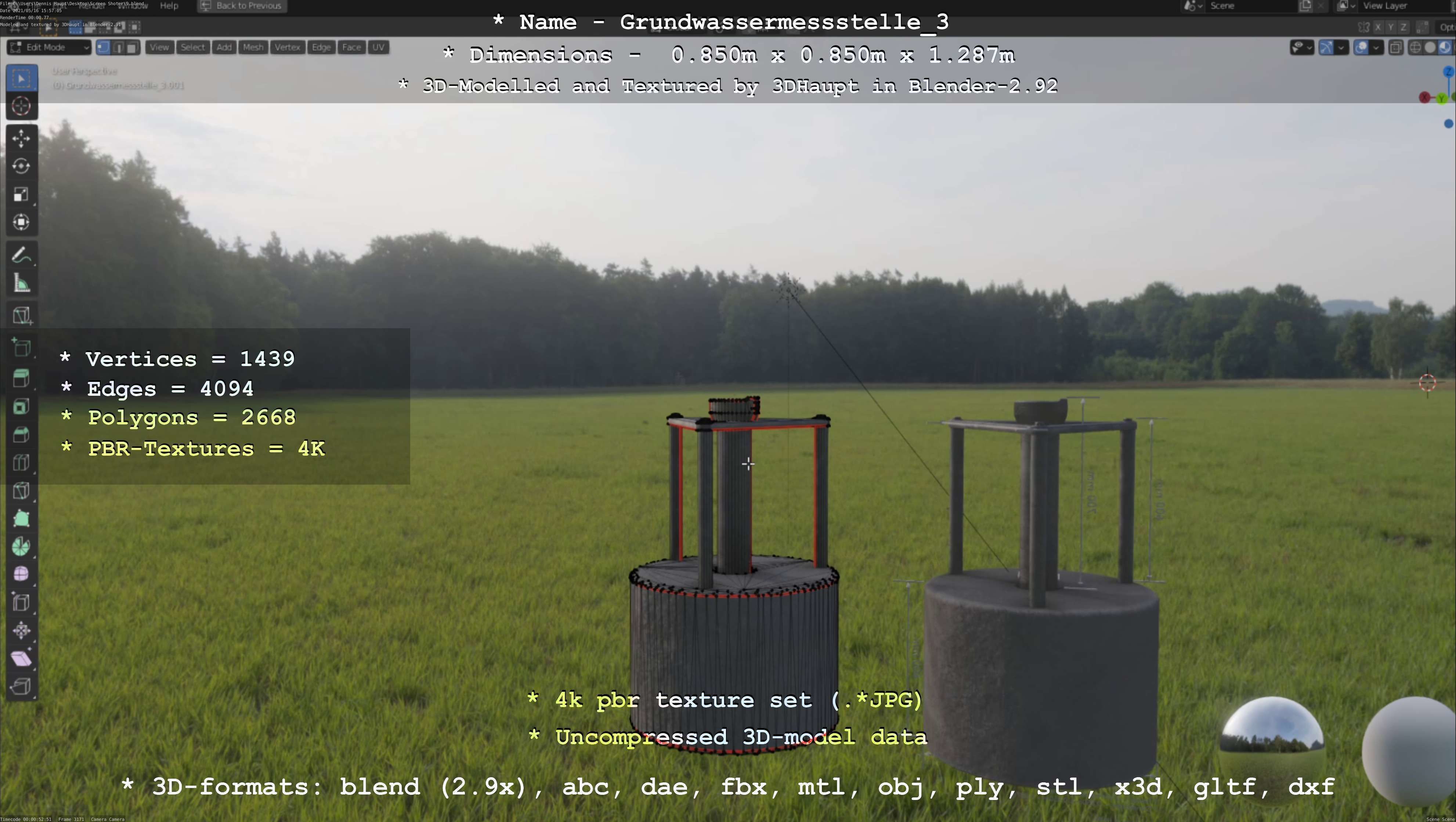 Groundwater monitoring wells version 2 3D Model Collection_24