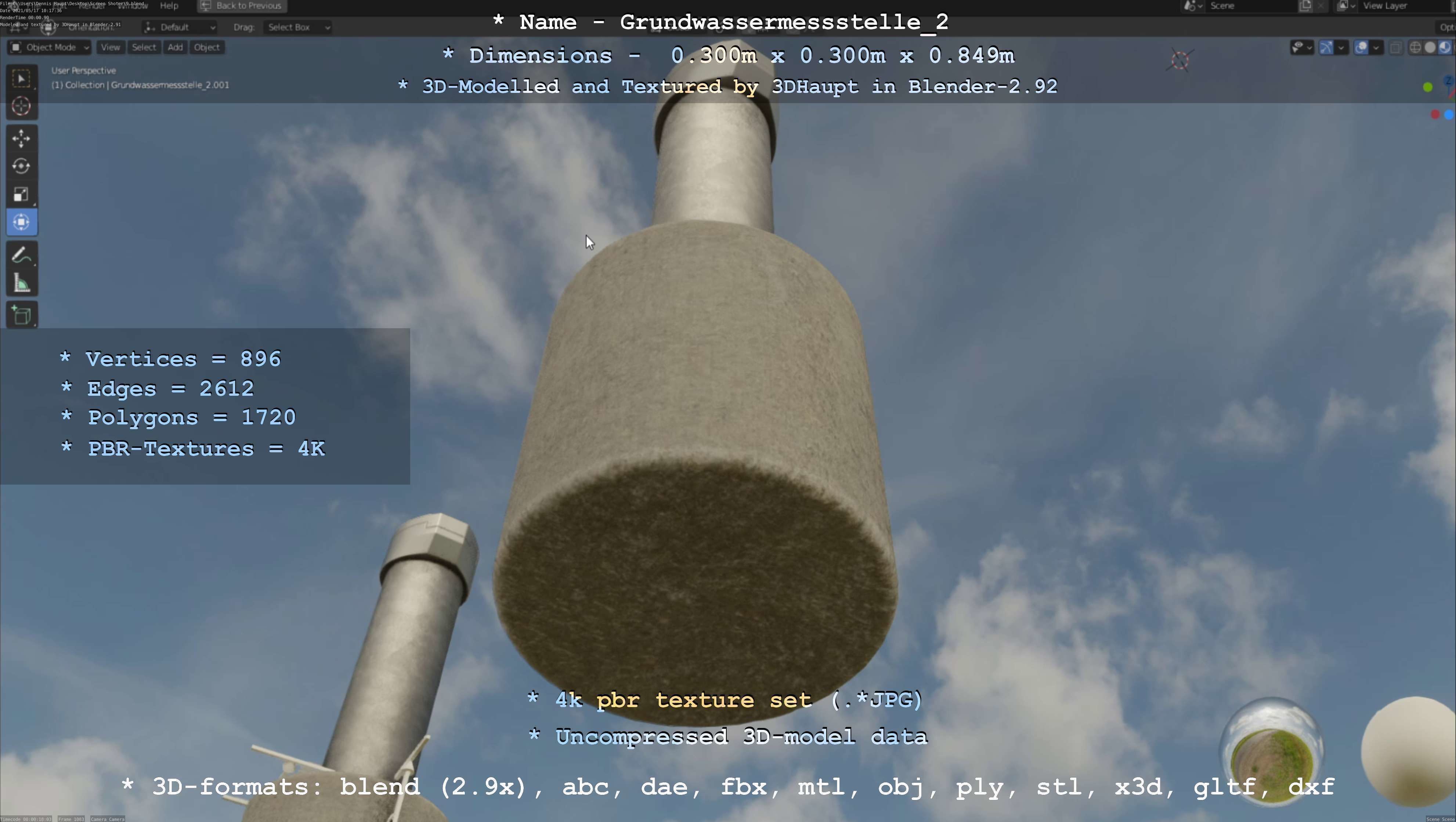 Groundwater monitoring wells version 2 3D Model Collection_82