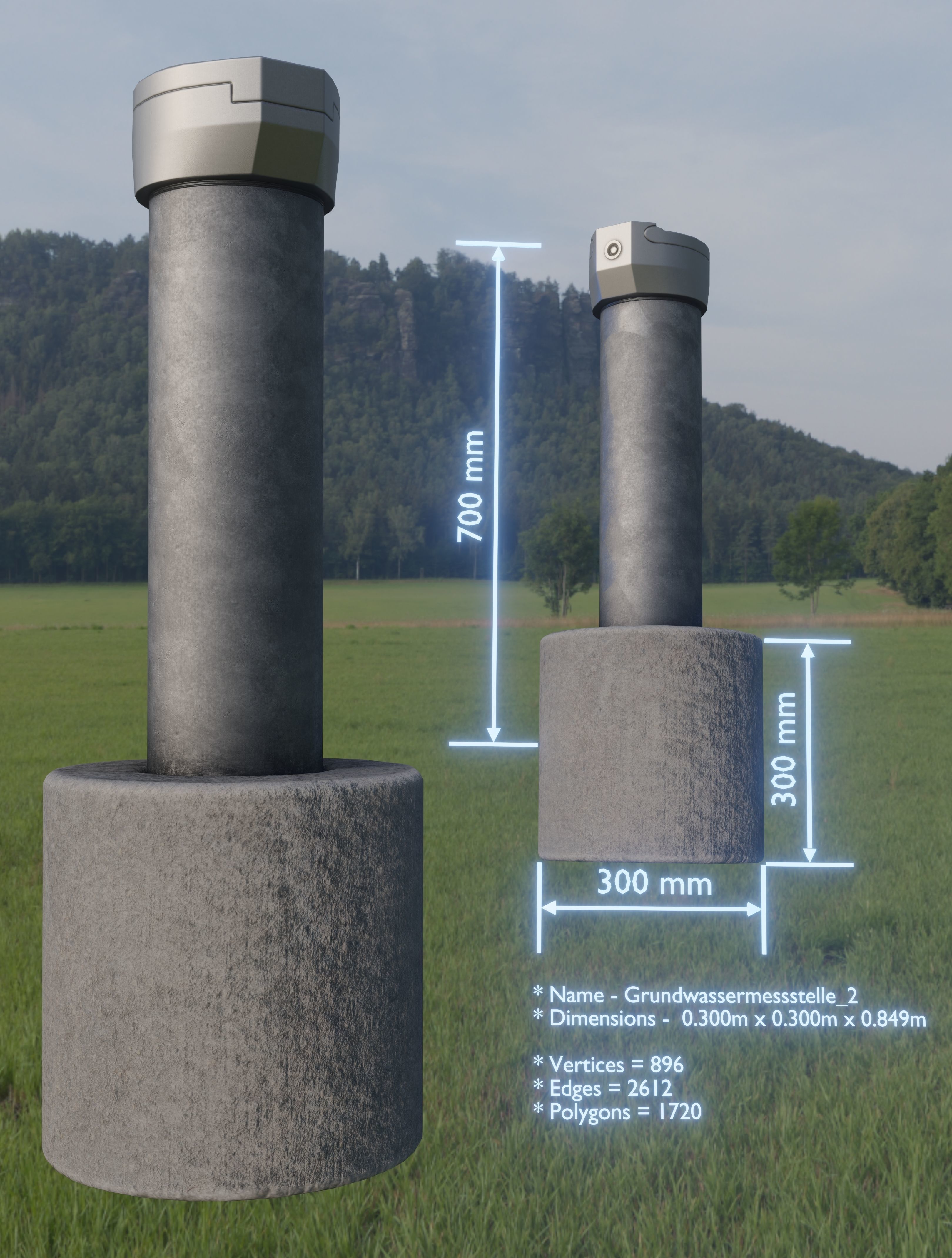 Groundwater monitoring wells version 2 3D Model Collection_8