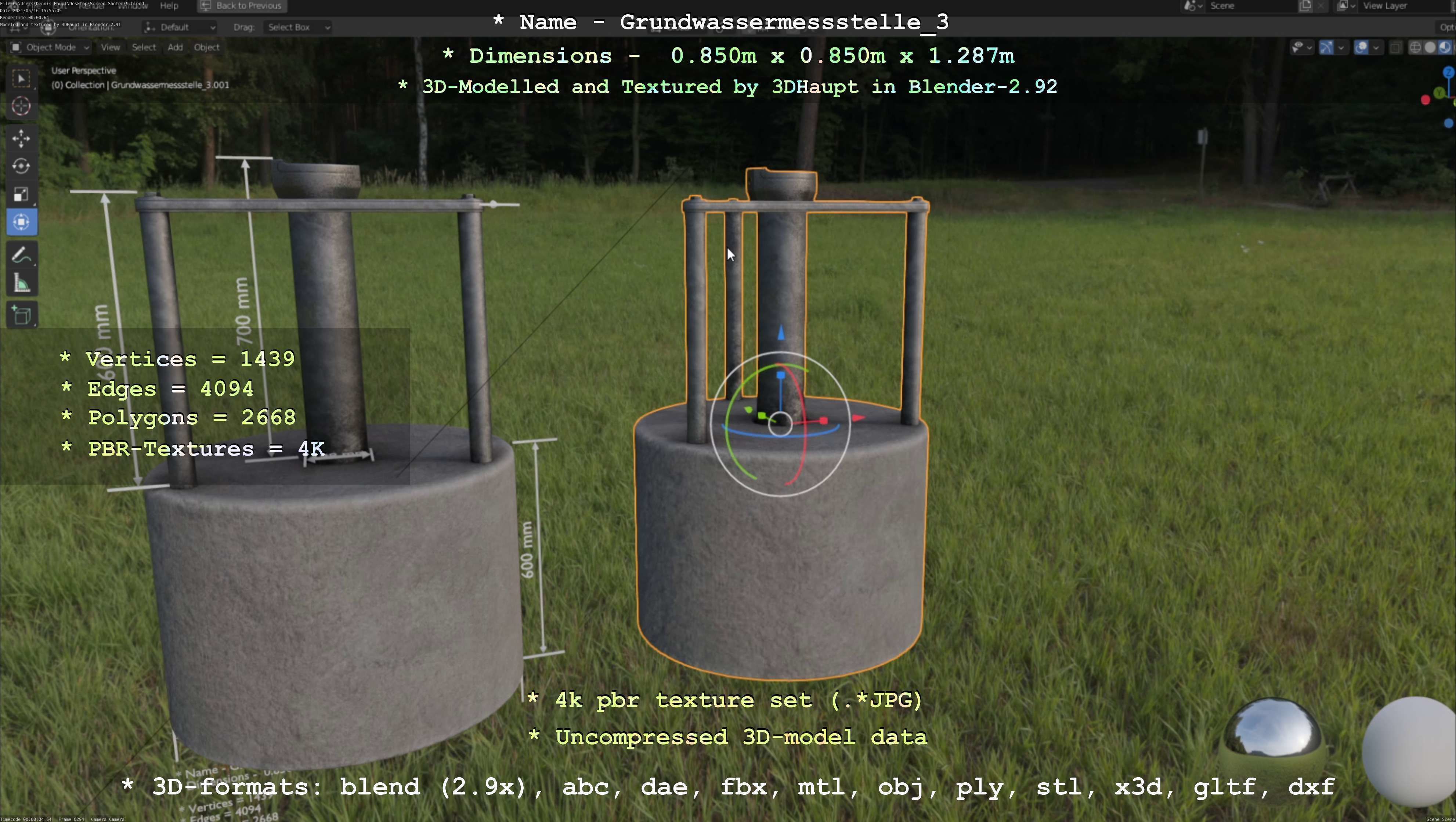 Groundwater monitoring wells version 2 3D Model Collection_57