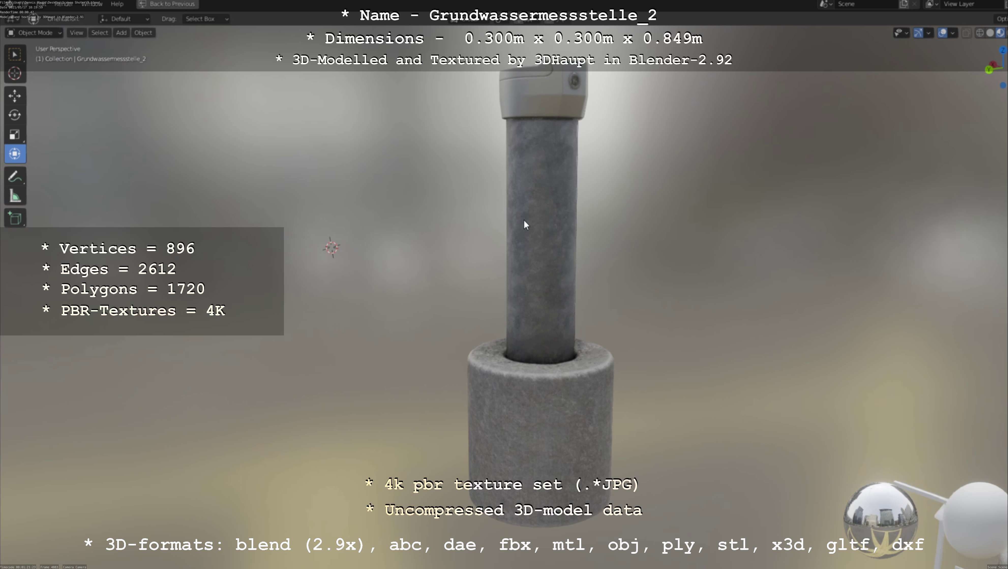 Groundwater monitoring wells version 2 3D Model Collection_52