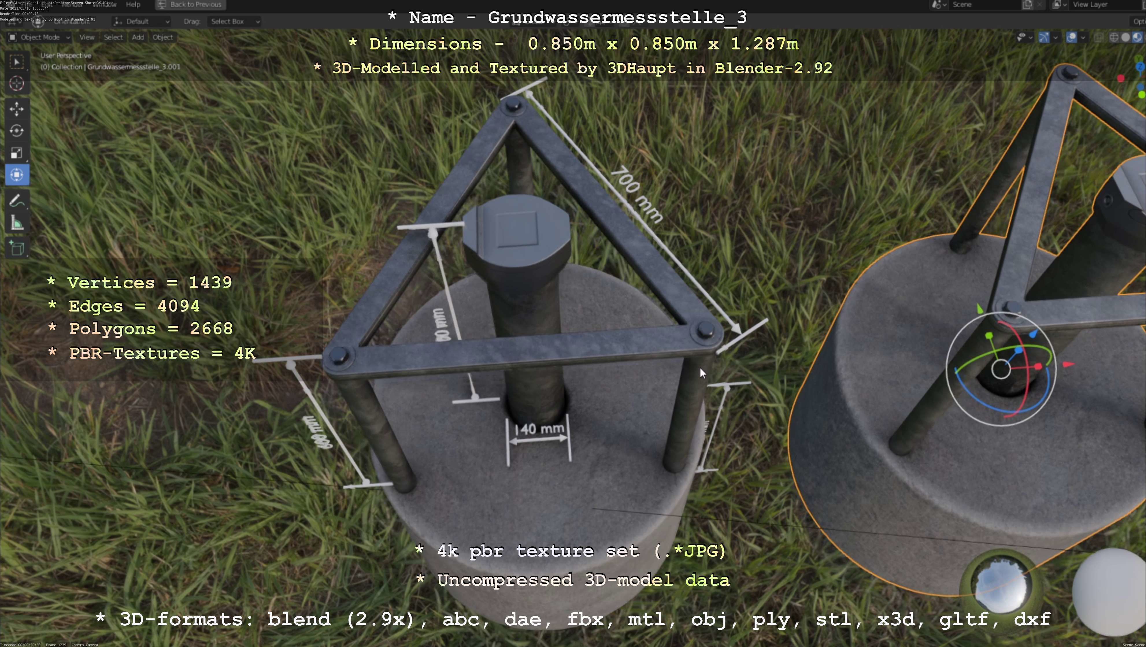 Groundwater monitoring wells version 2 3D Model Collection_35