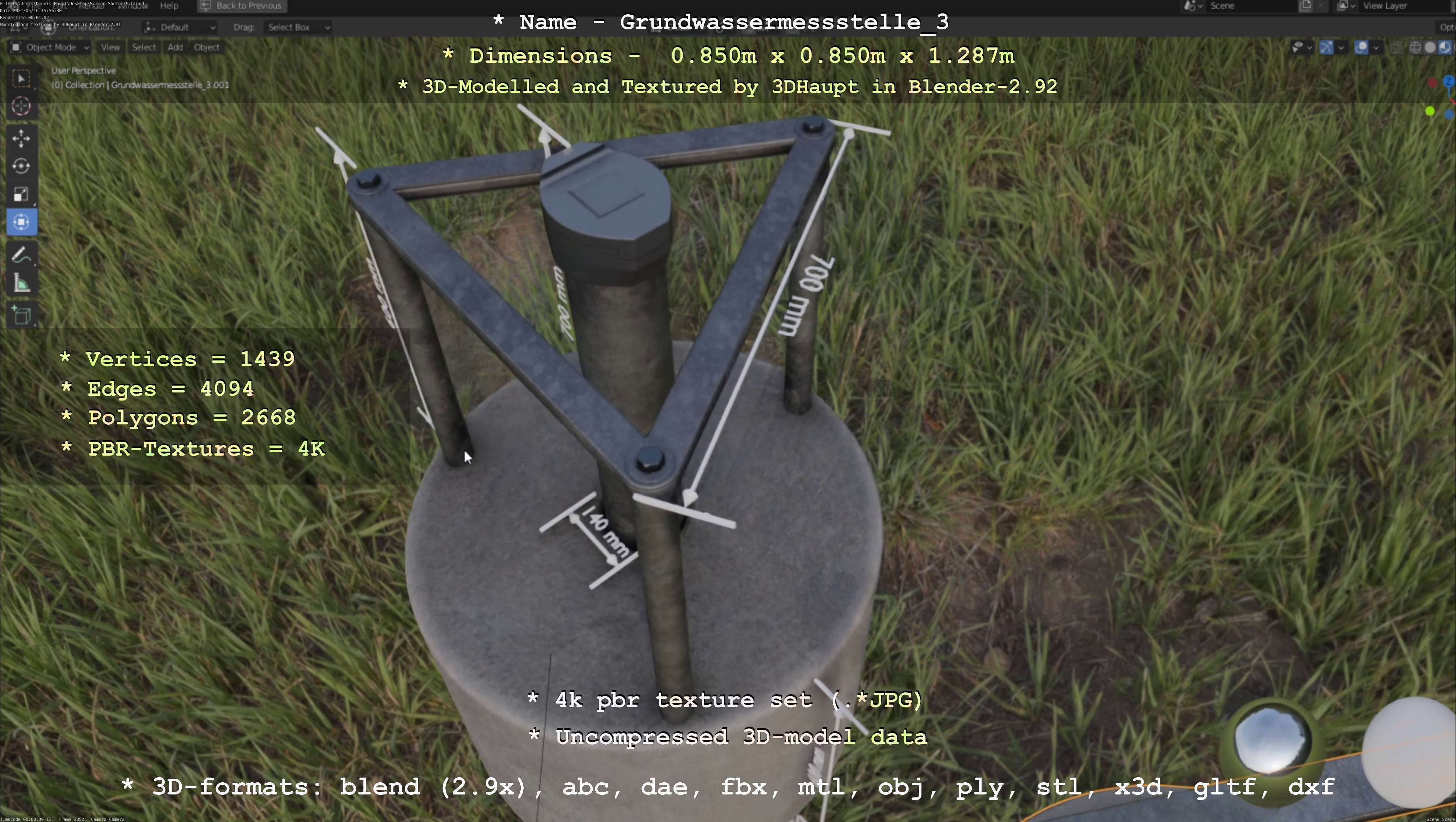 Groundwater monitoring wells version 2 3D Model Collection_39