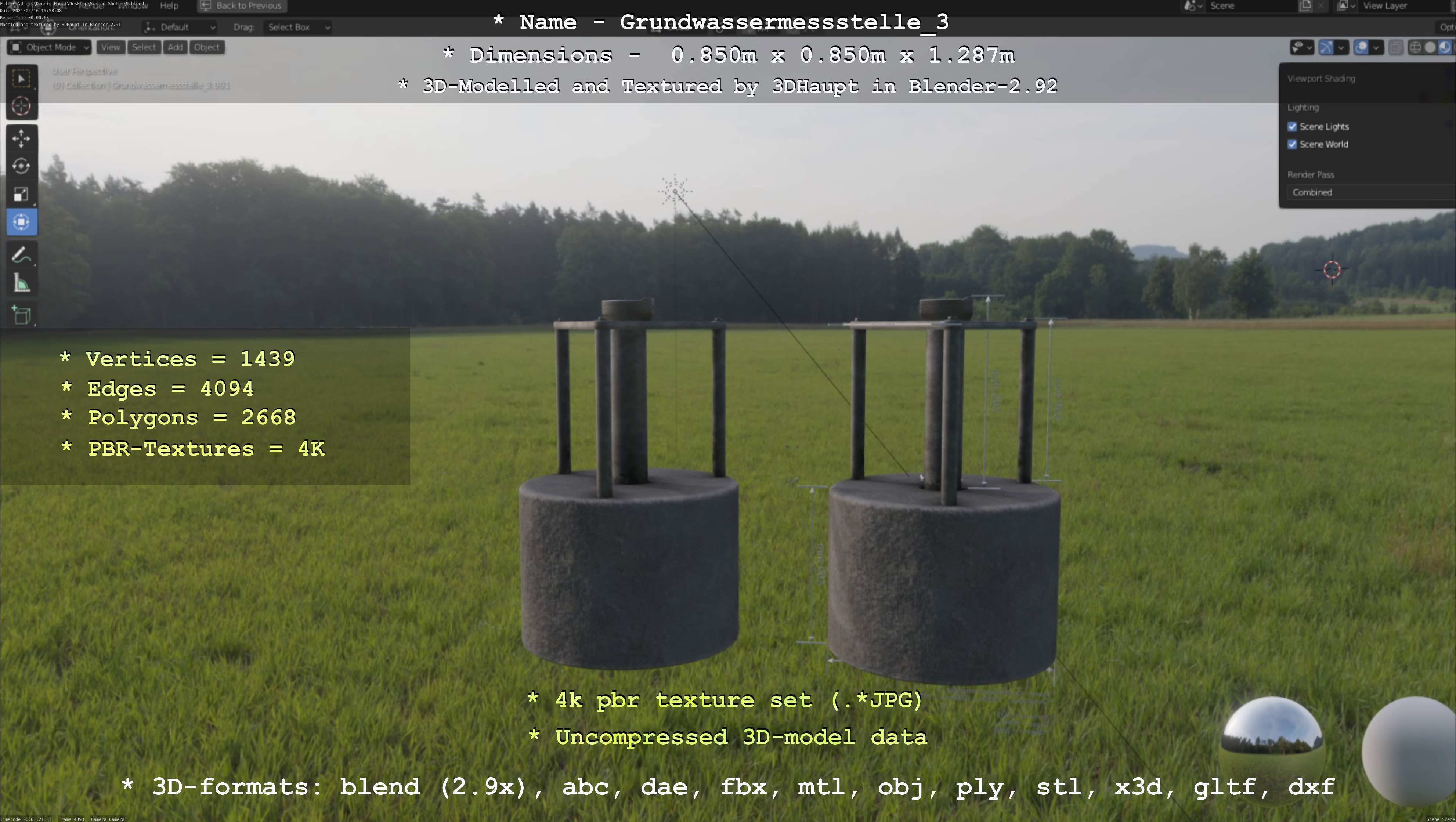 Groundwater monitoring wells version 2 3D Model Collection_60