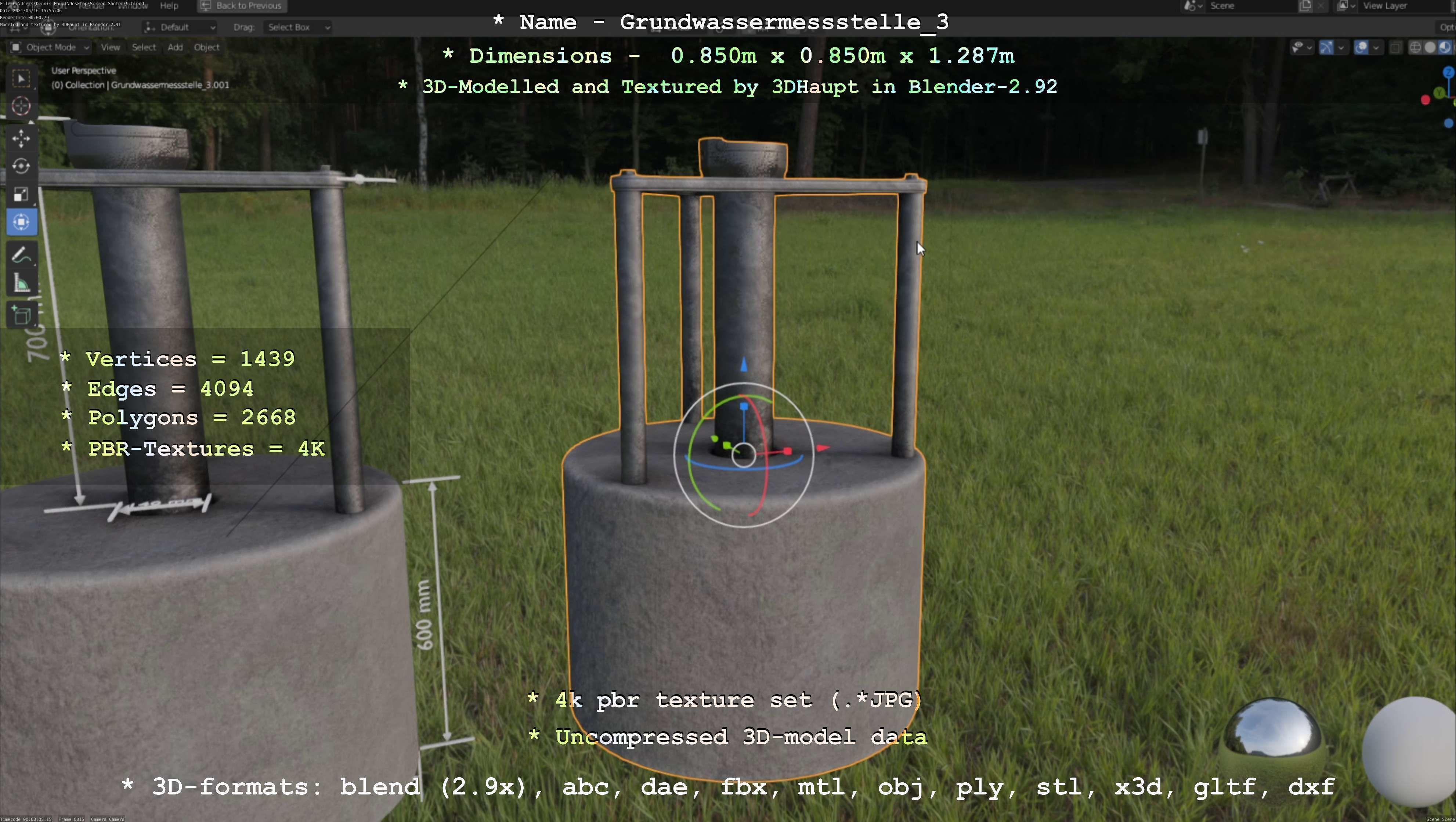 Groundwater monitoring wells version 2 3D Model Collection_34
