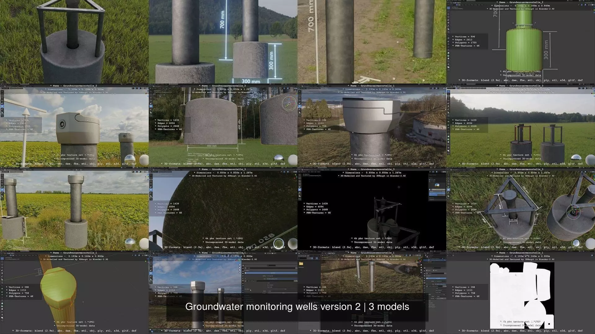 Groundwater monitoring wells version 2 3D Model Collection_4