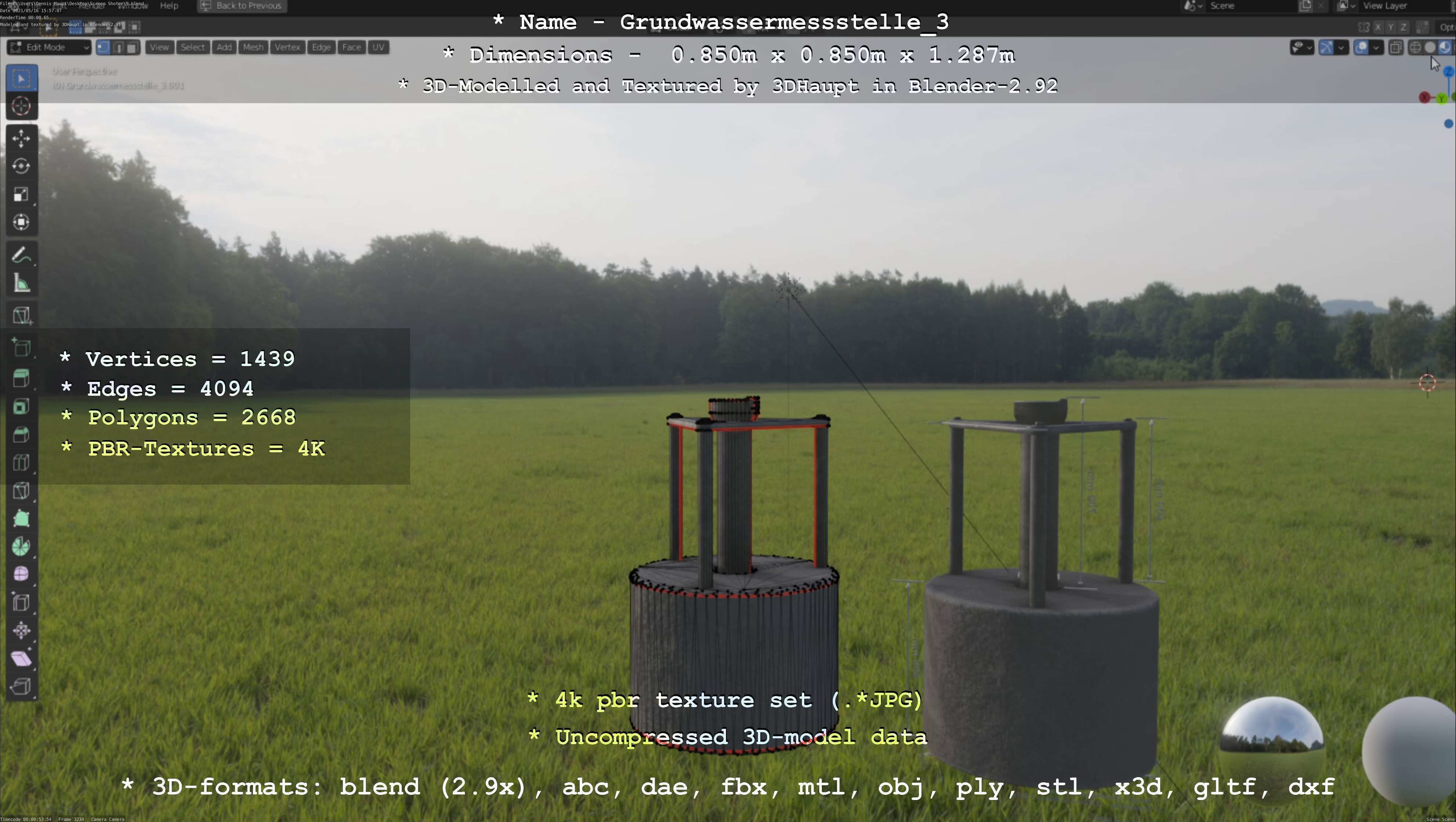 Groundwater monitoring wells version 2 3D Model Collection_21