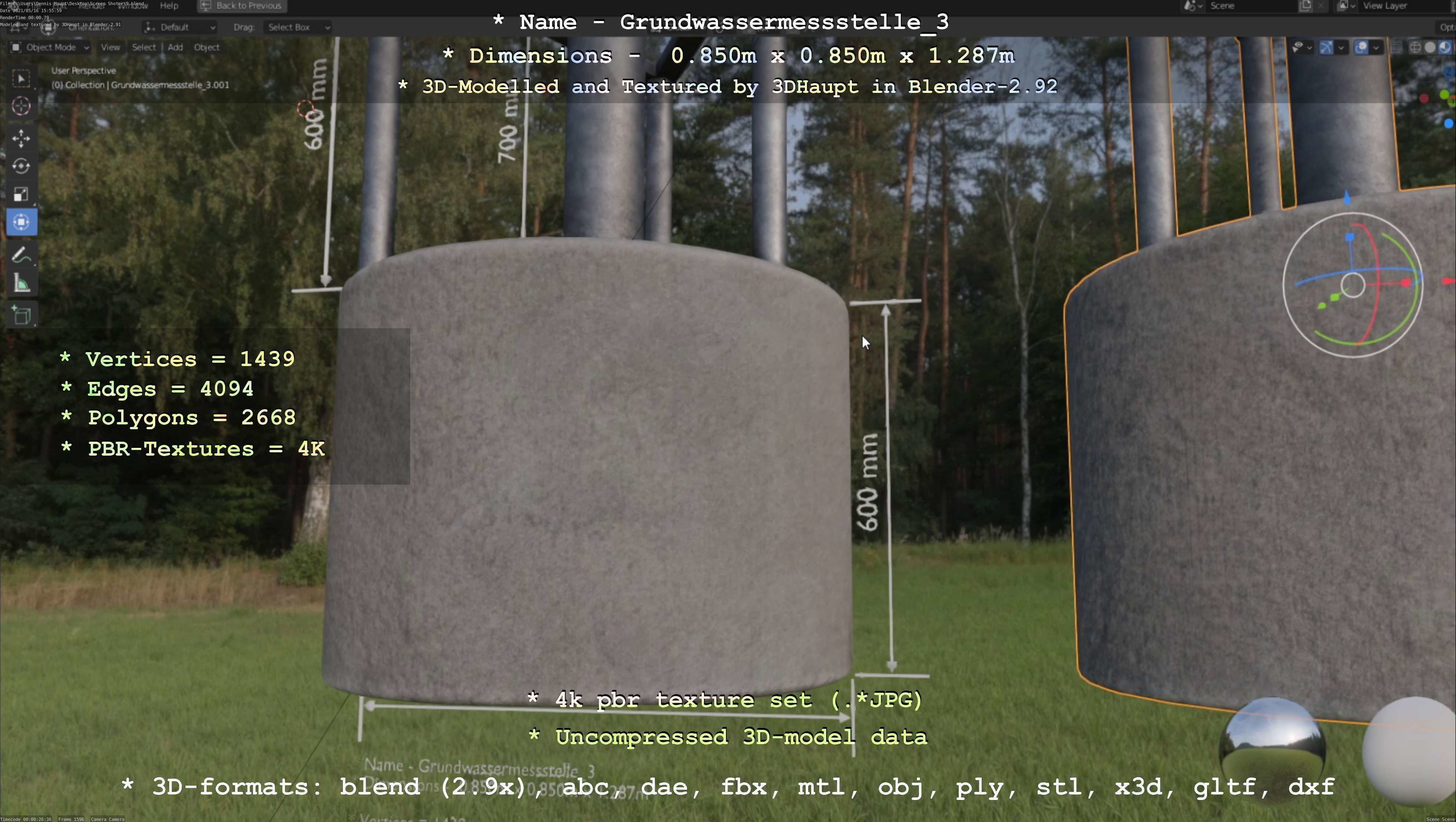 Groundwater monitoring wells version 2 3D Model Collection_25