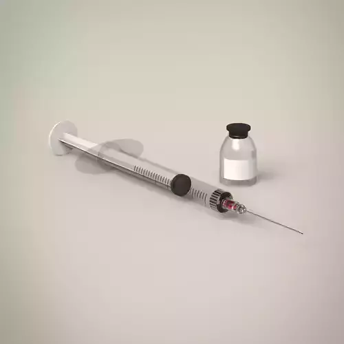 Vaccine bottle and syringe