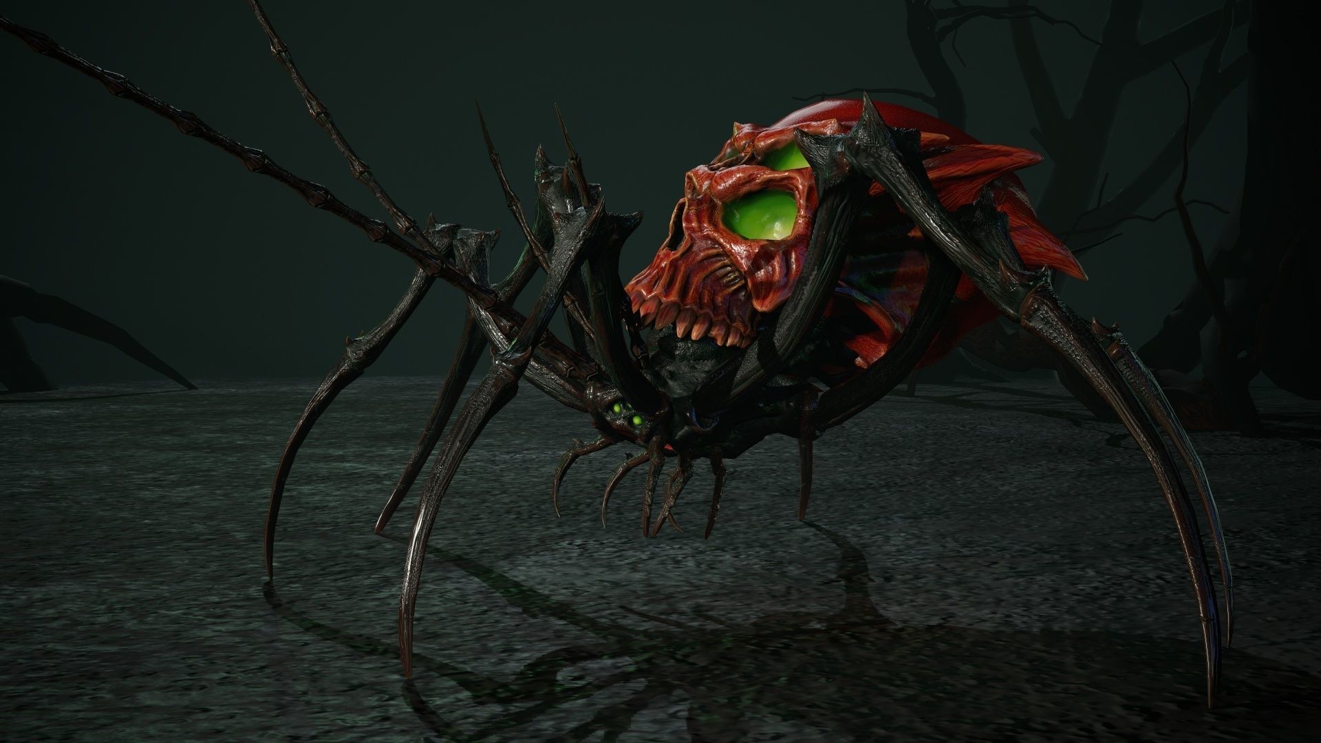 Undeath Spider 4 Low-poly 3D model_6