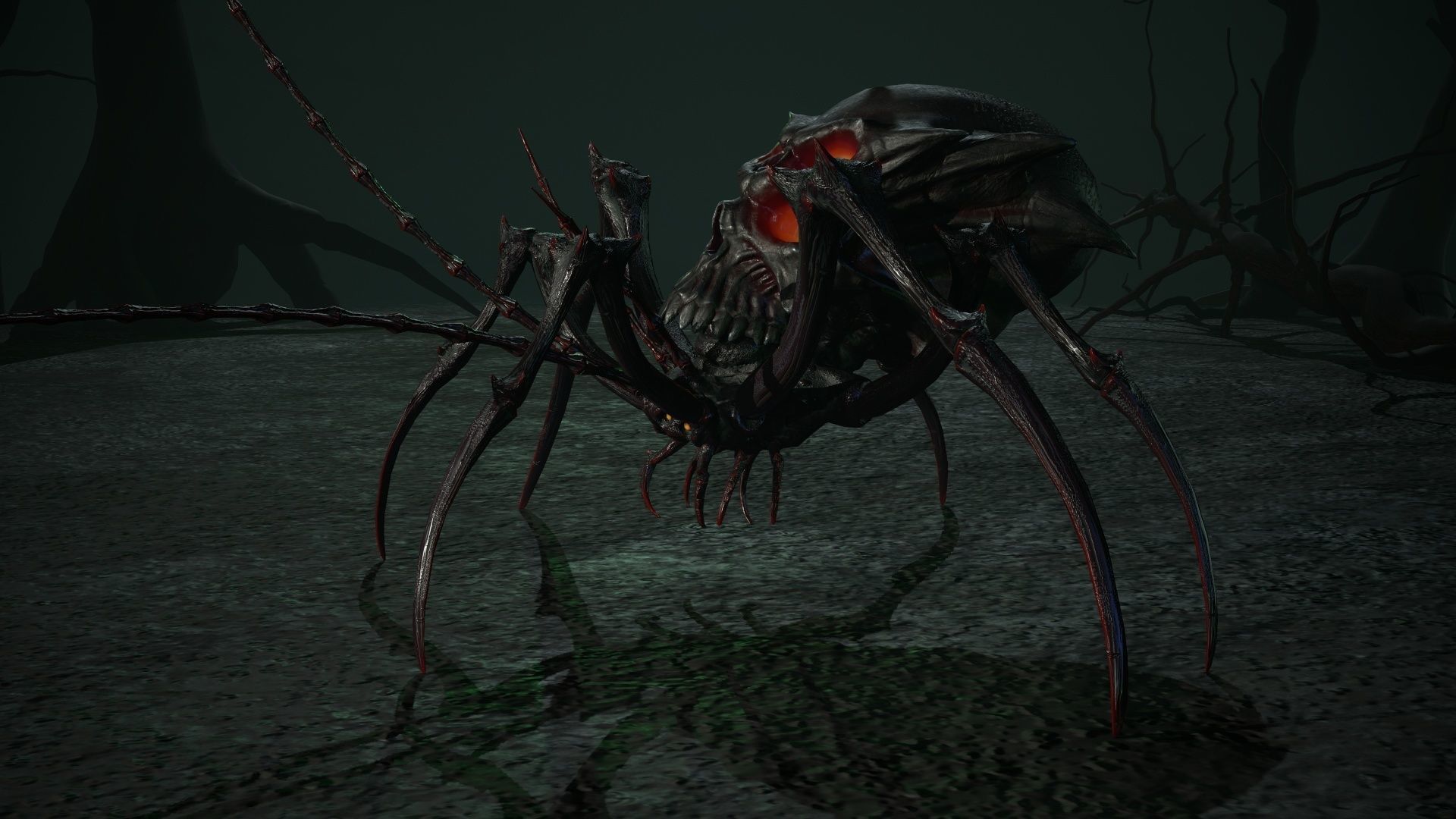 Undeath Spider 4 Low-poly 3D model_7