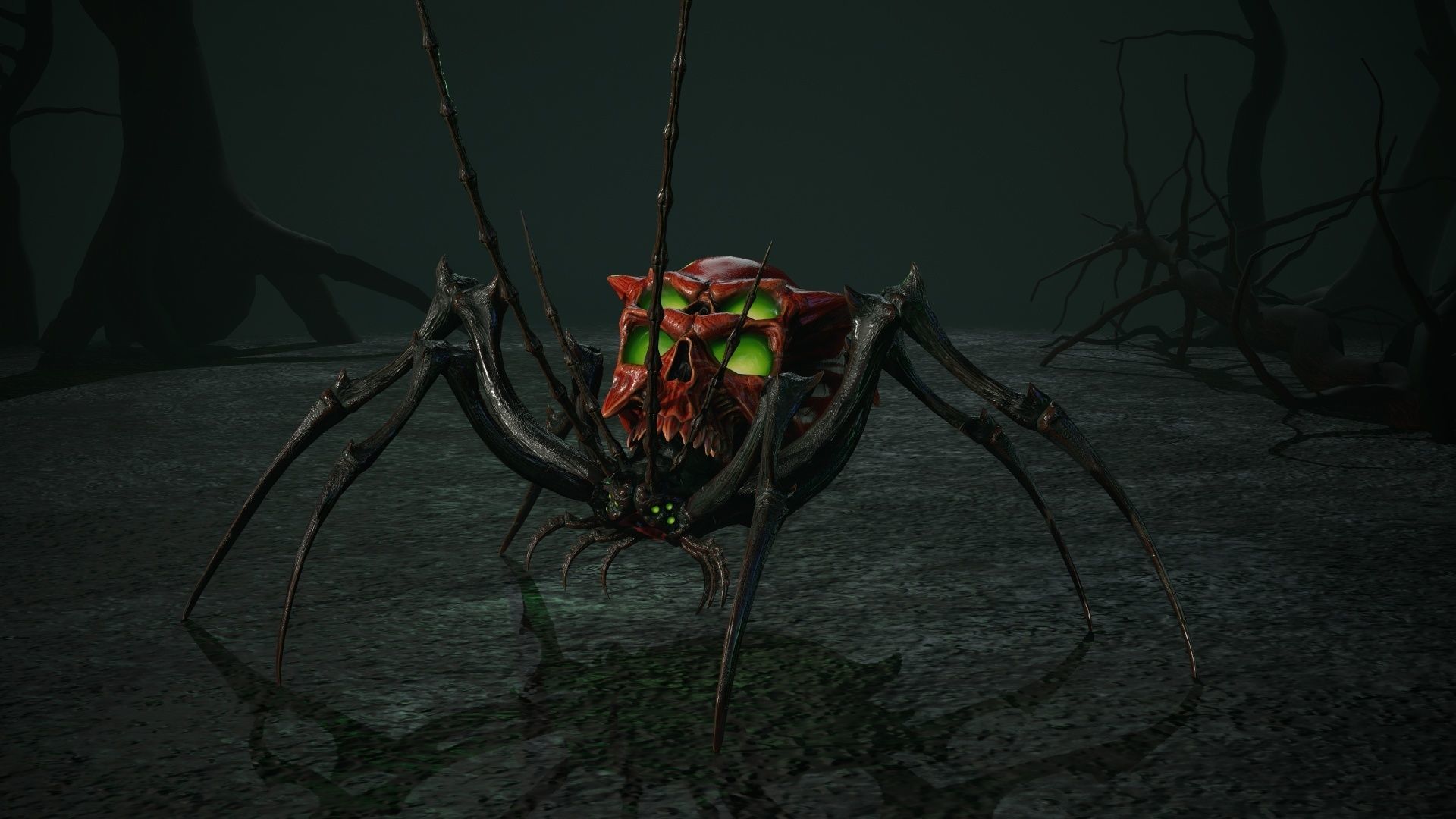 Undeath Spider 4 Low-poly 3D model_4