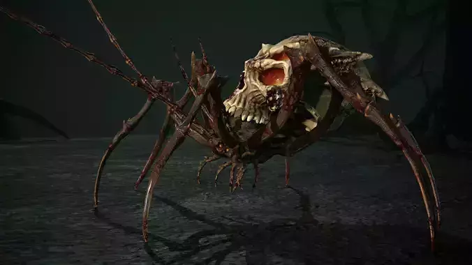 Undeath Spider 4 Low-poly 3D model