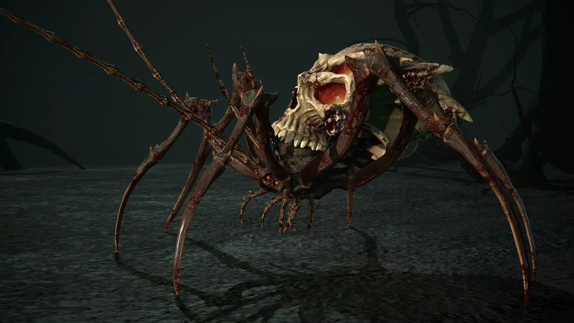 Undeath Spider 4 Low-poly 3D model_0