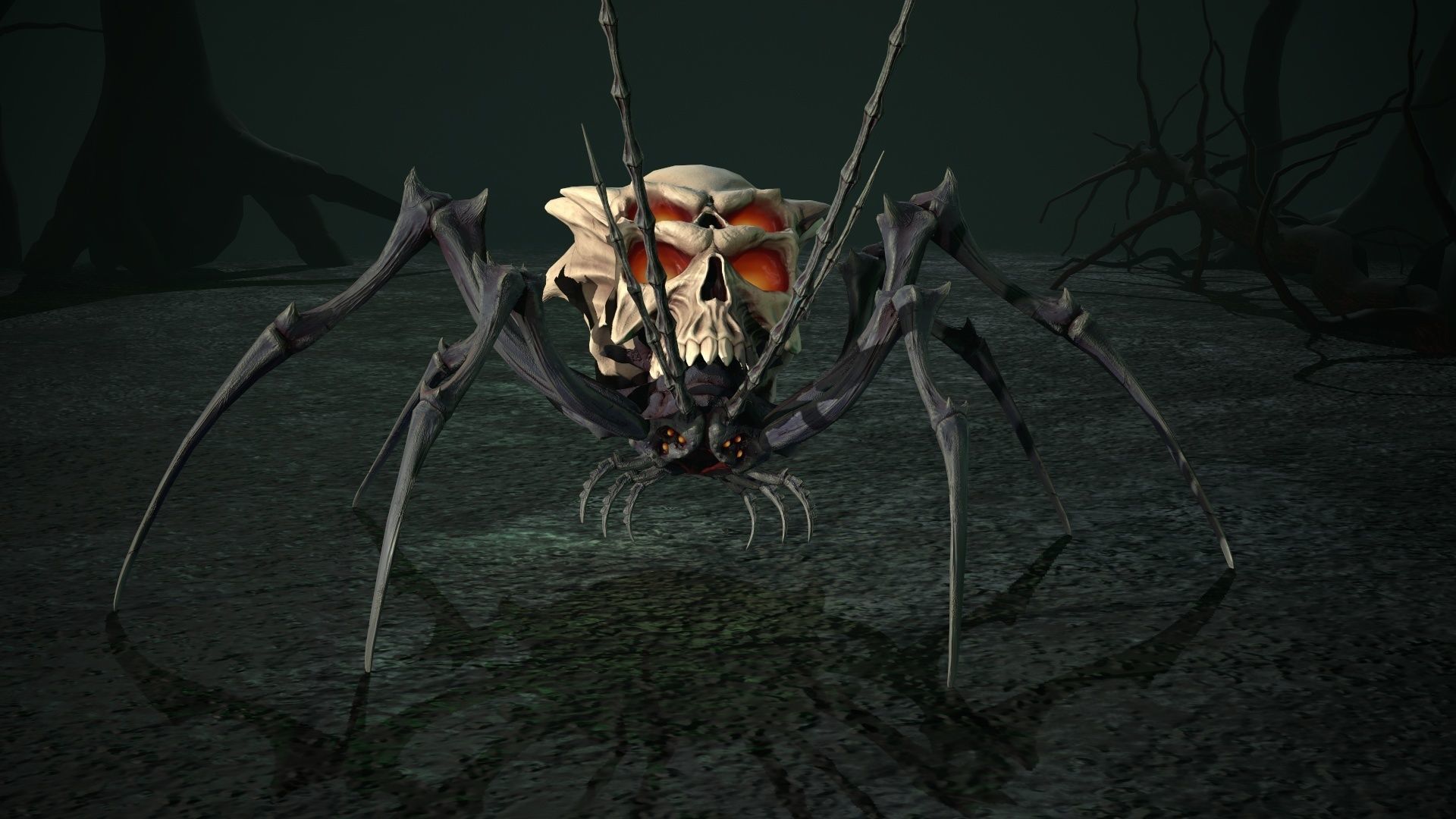 Undeath Spider 4 Low-poly 3D model_3