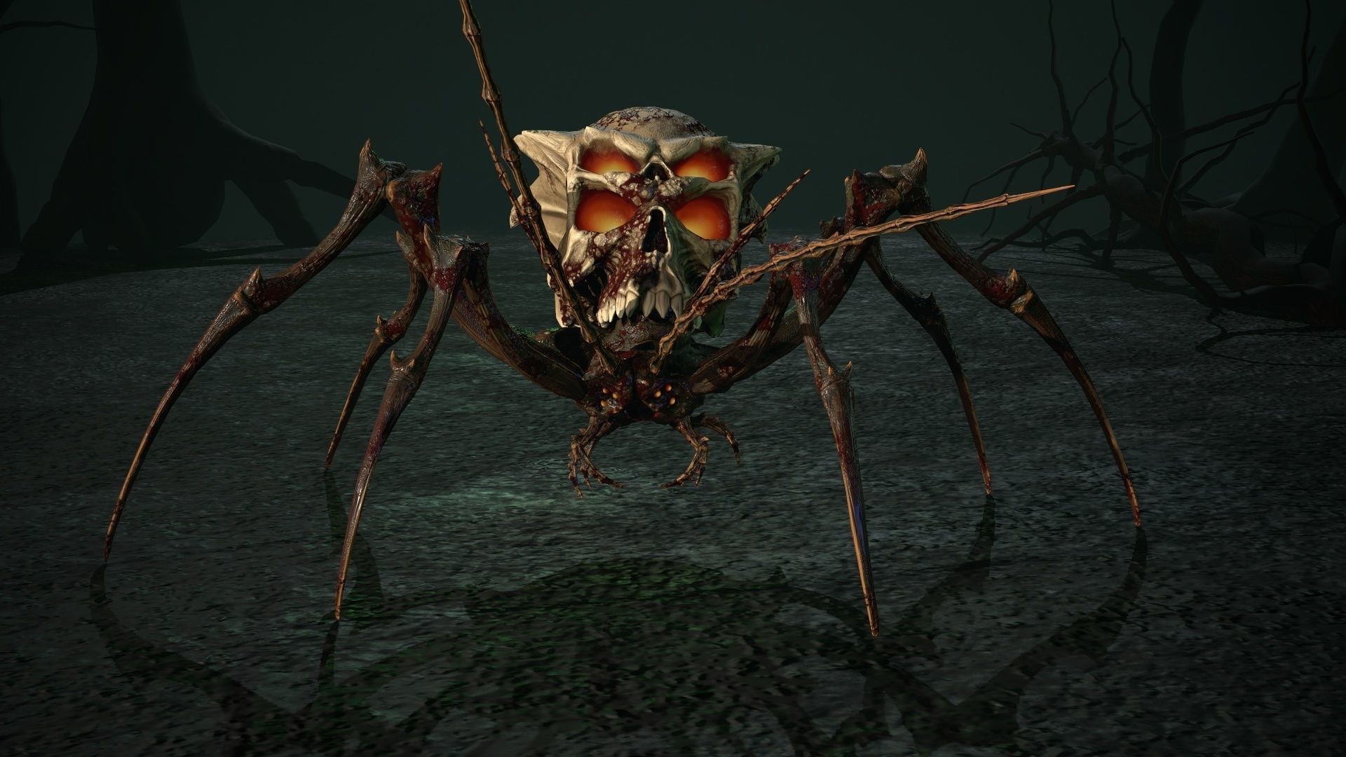 Undeath Spider 4 Low-poly 3D model_5